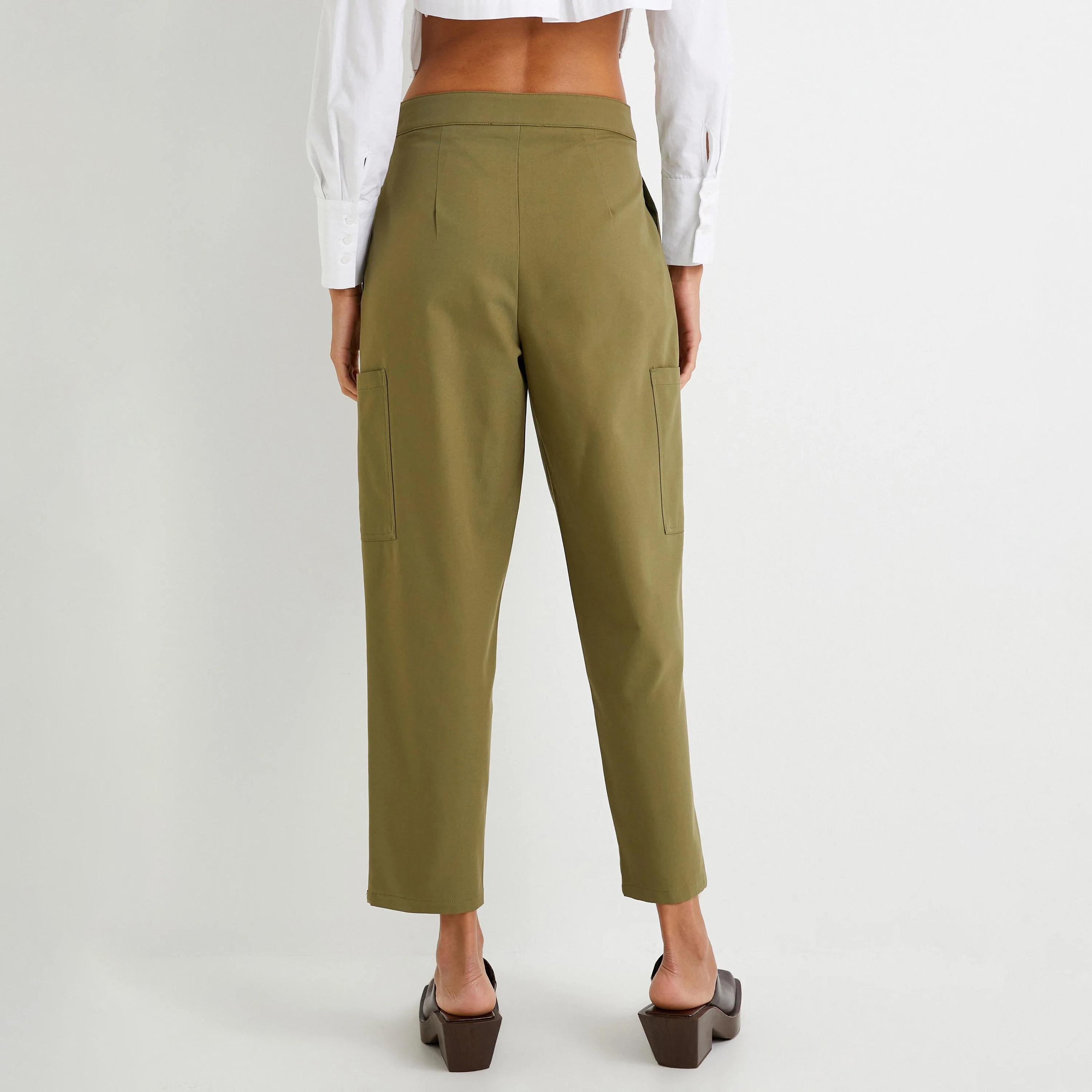 KOTON Green Zipped Women's Trousers-women-clothing-bottoms-trousers-image-3
