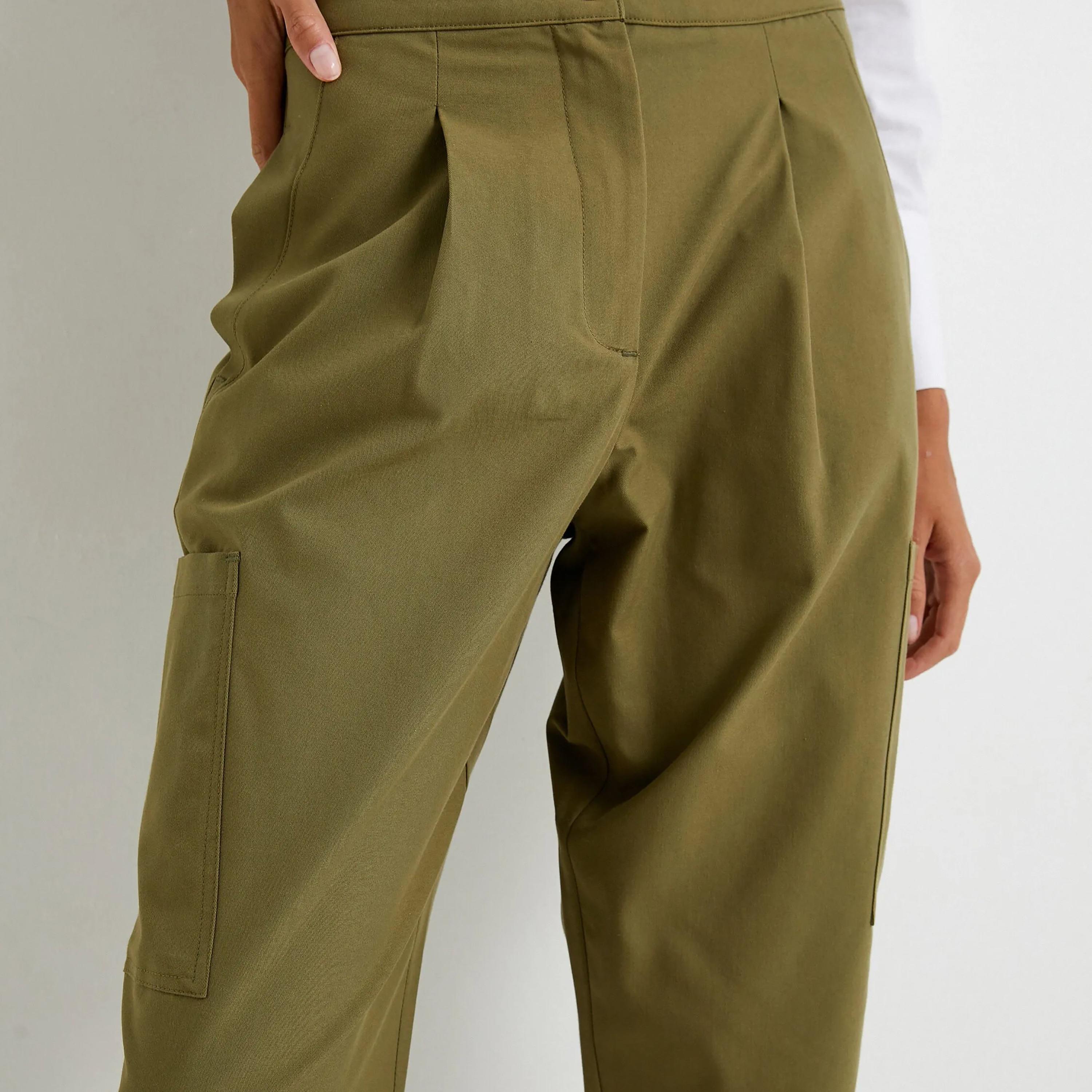 KOTON Green Zipped Women's Trousers-women-clothing-bottoms-trousers-image-4