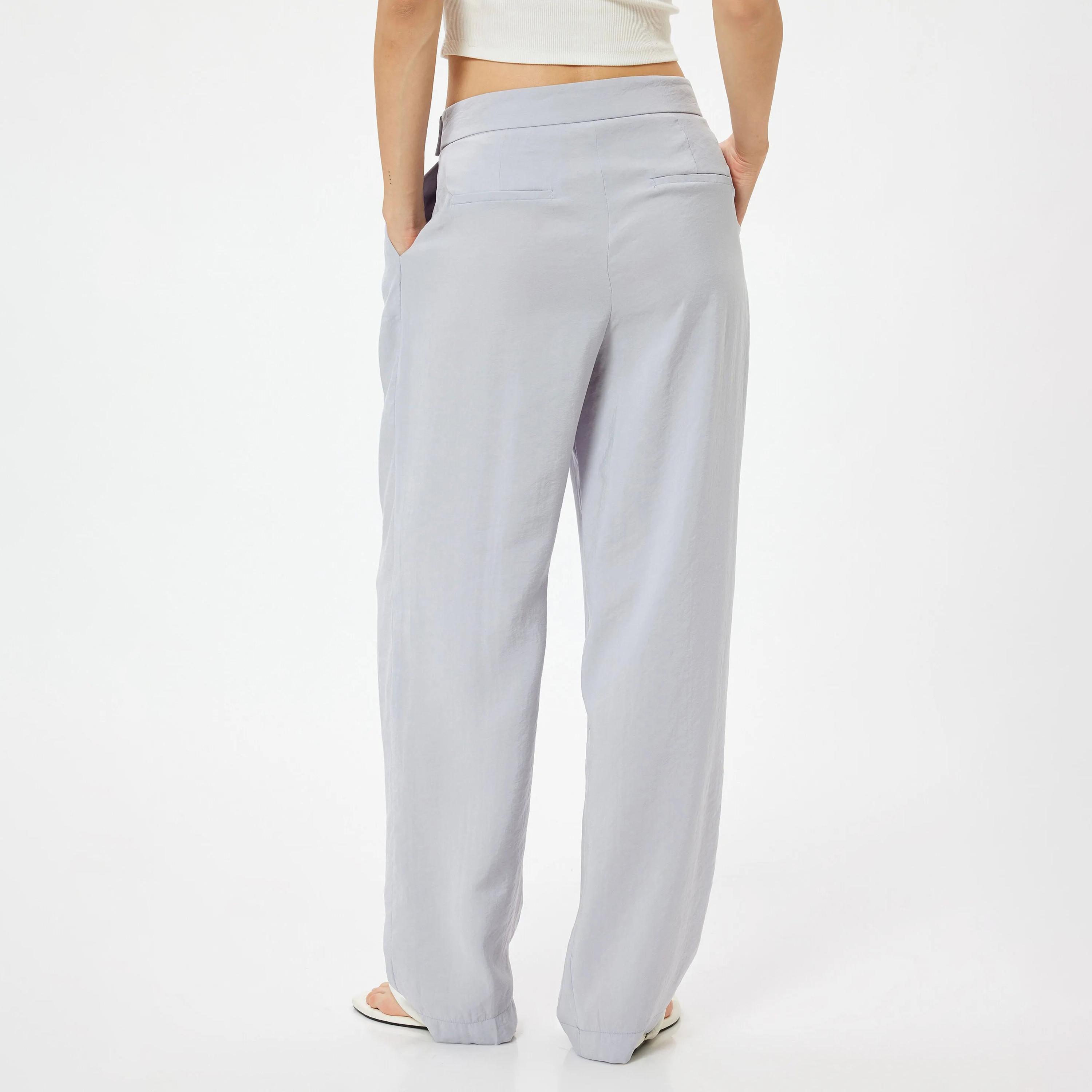 بنطلون نسائي رمادي بأزرار من كوتون-women-clothing-bottoms-trousers-image-3