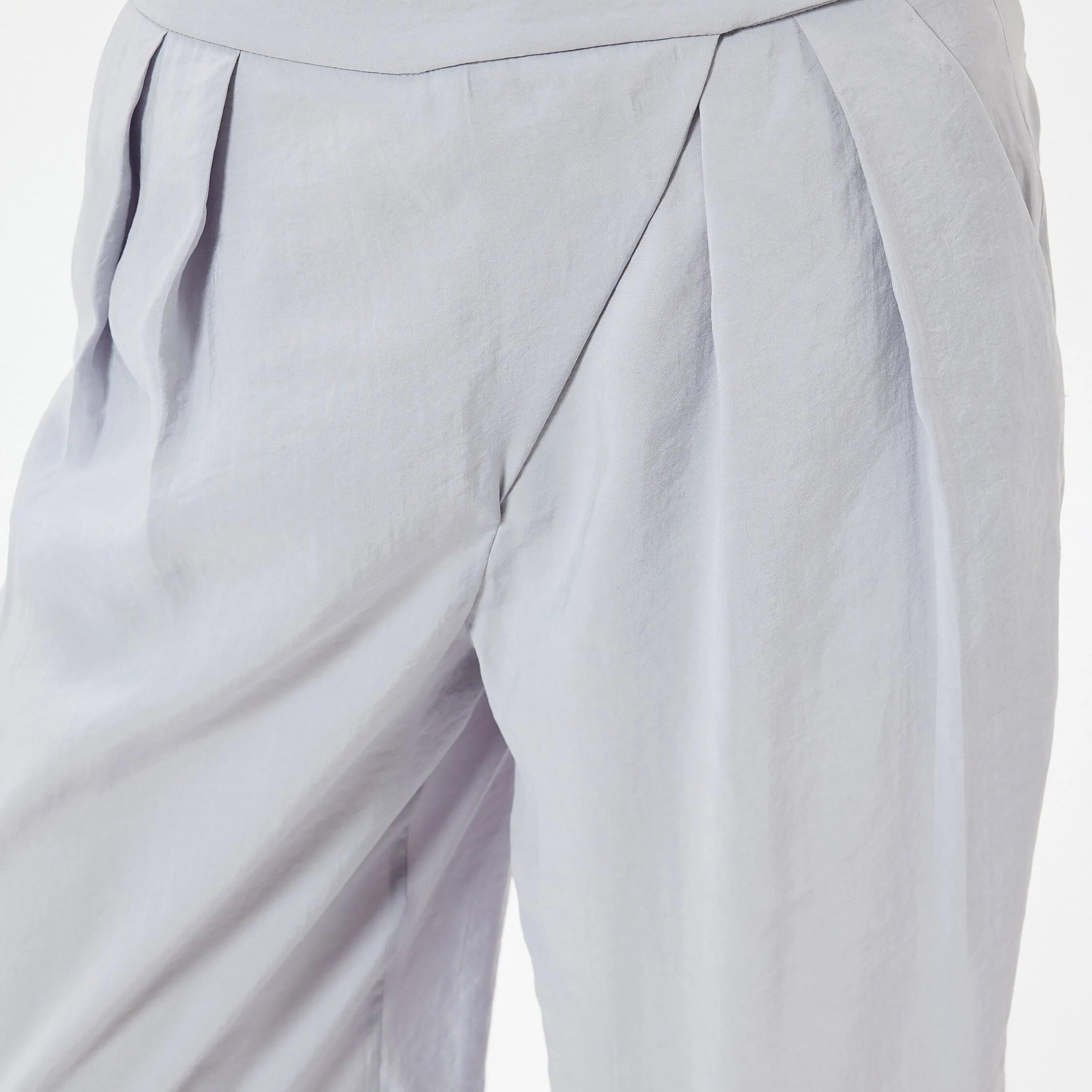 KOTON Grey Button Women's Trousers-women-clothing-bottoms-trousers-image-4