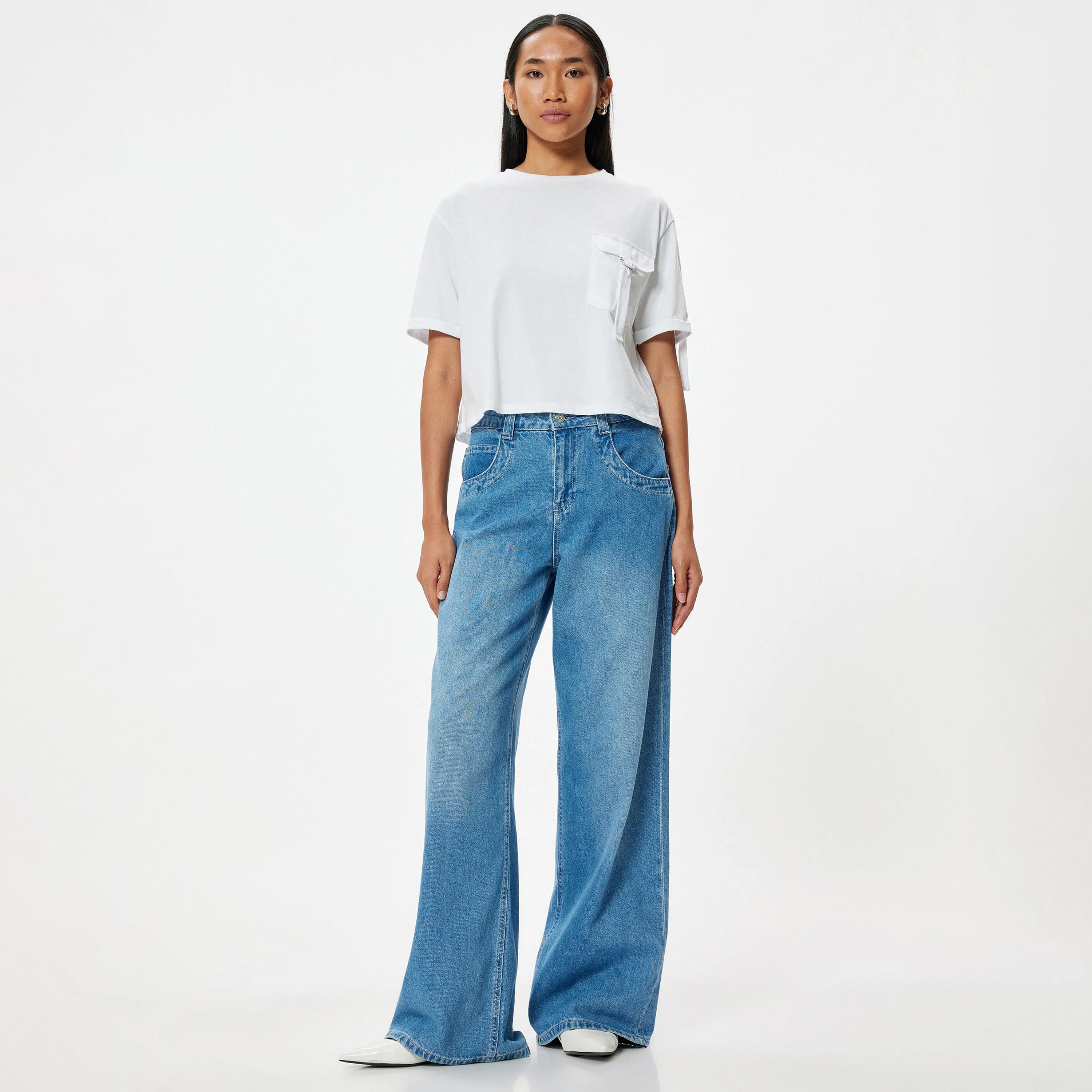 KOTON Cotton Crew Neck Women's T-Shirt-women-clothing-tshirts-image-6