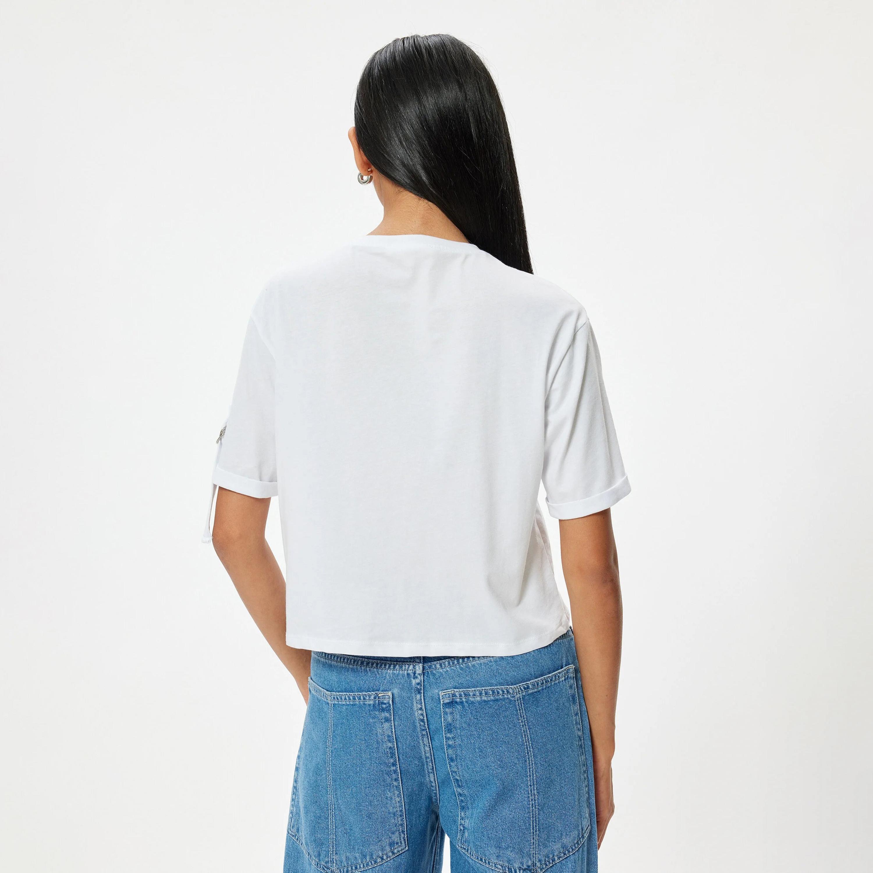 KOTON Cotton Crew Neck Women's T-Shirt-women-clothing-tshirts-image-7