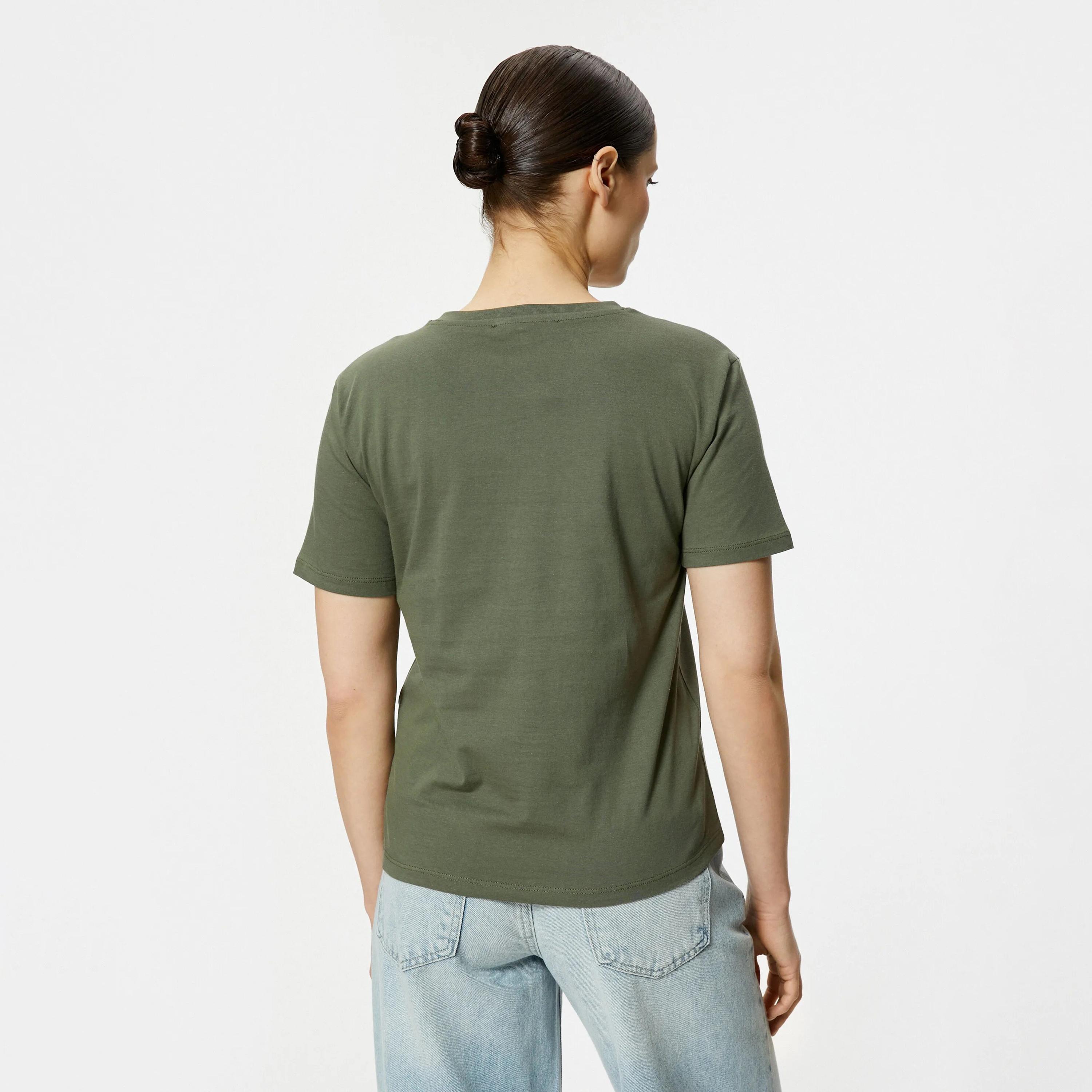 تي شيرت نسائي من القطن المطبوع باللون الأخضر برقبة دائرية من كوتون-women-clothing-tshirts-image-3