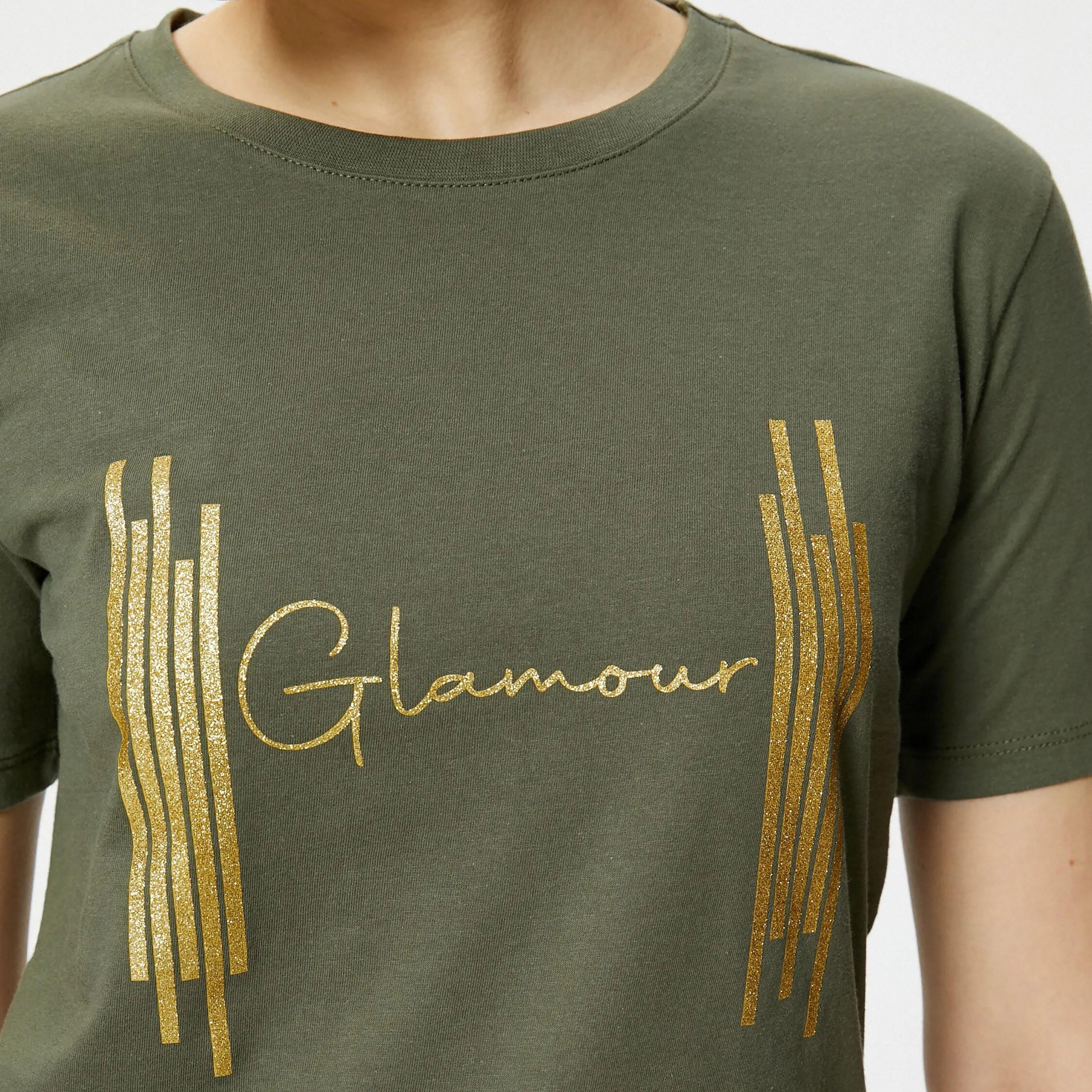 تي شيرت نسائي من القطن المطبوع باللون الأخضر برقبة دائرية من كوتون-women-clothing-tshirts-image-4