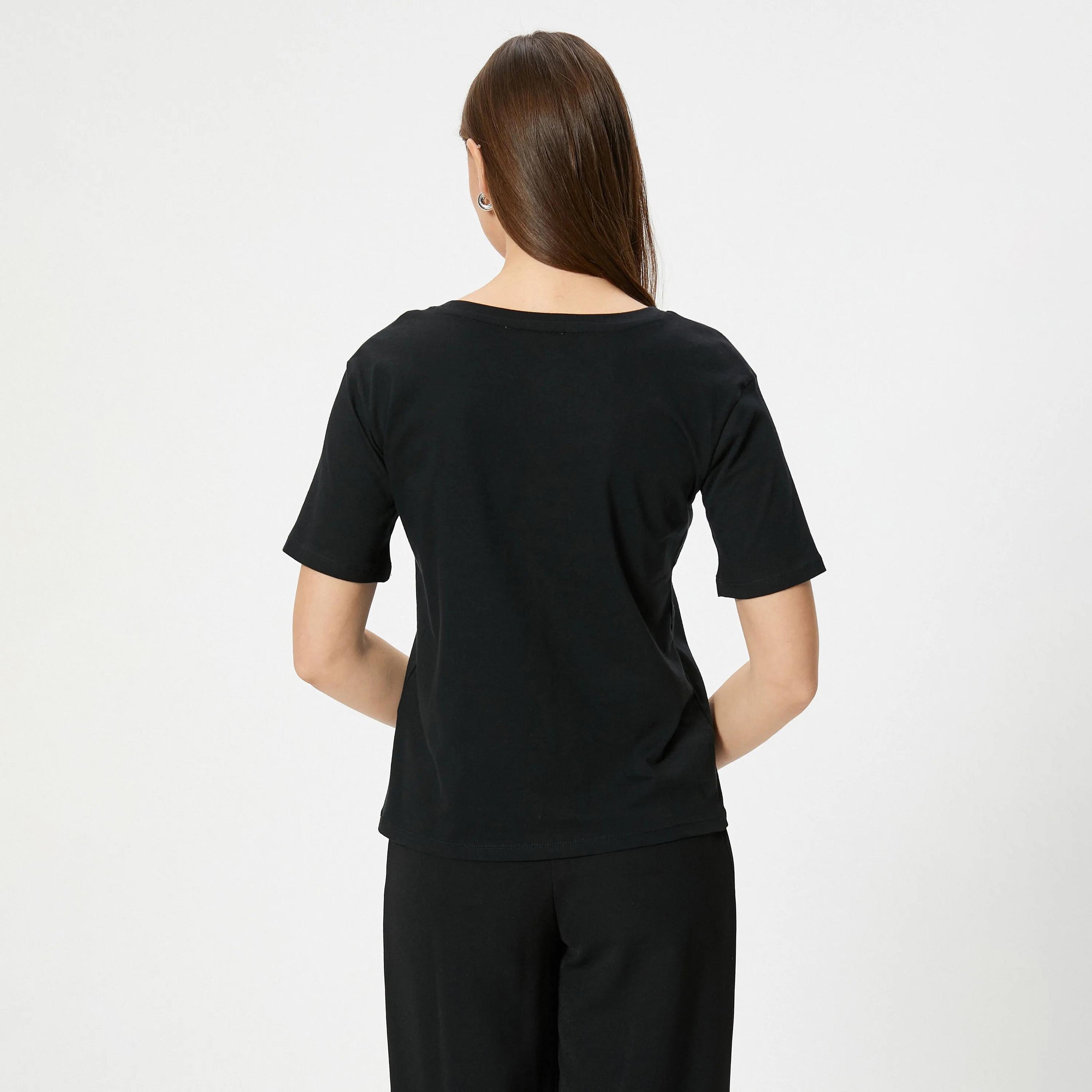 KOTON Cotton Women's T-Shirt-women-clothing-tshirts-image-3