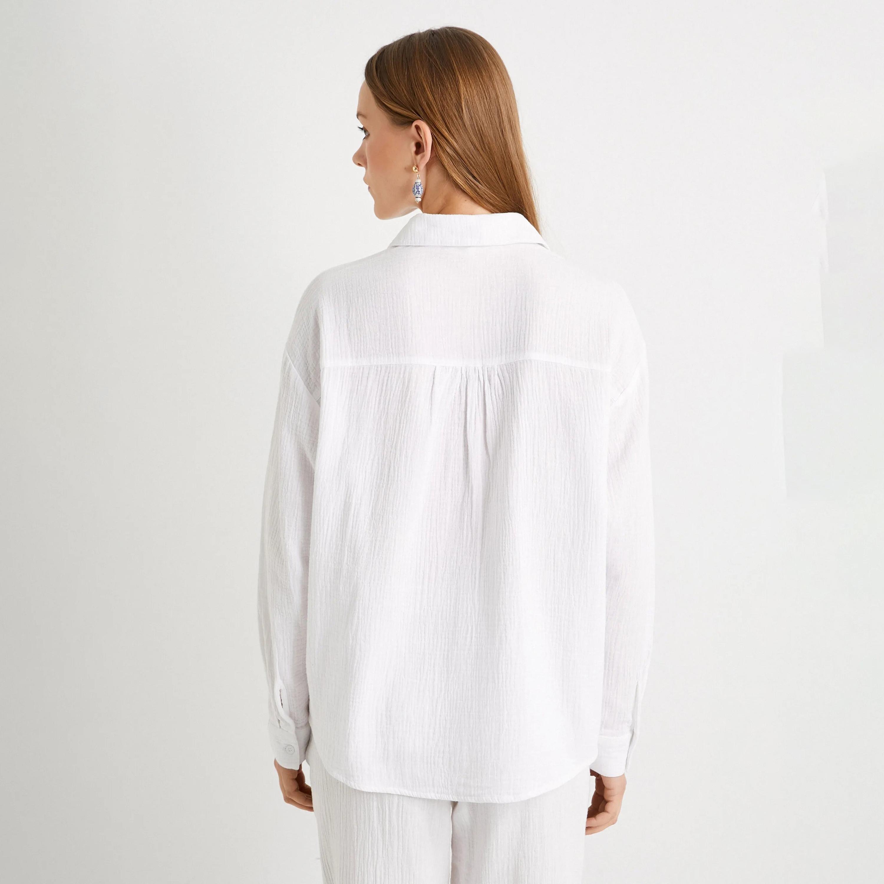 قميص نسائي أبيض من القطن المزخرف من كوتون-women-clothing-shirtsandblouses-shirts-image-3