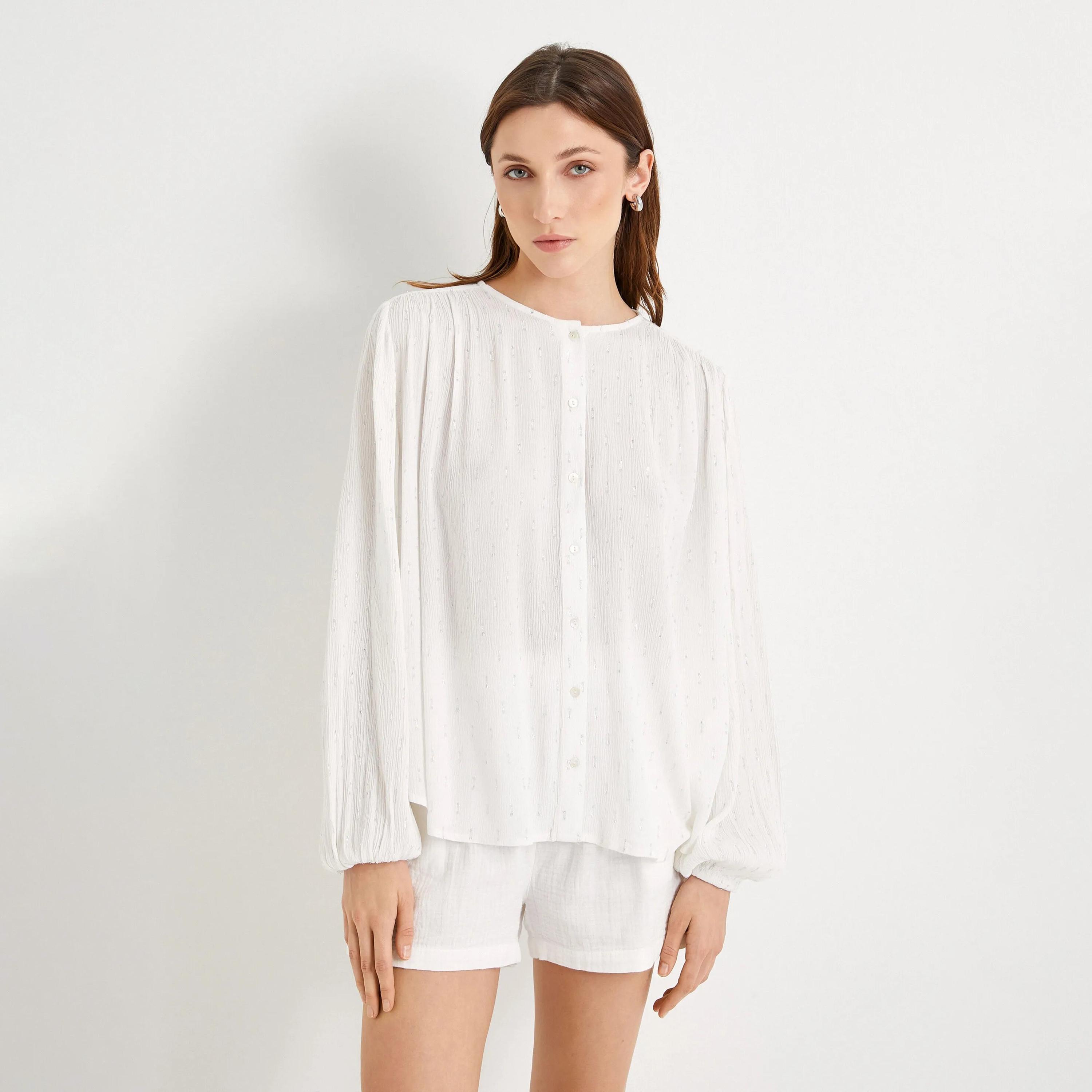 KOTON White Textured Women's Top-women-clothing-shirtsandblouses-blouses-image-1
