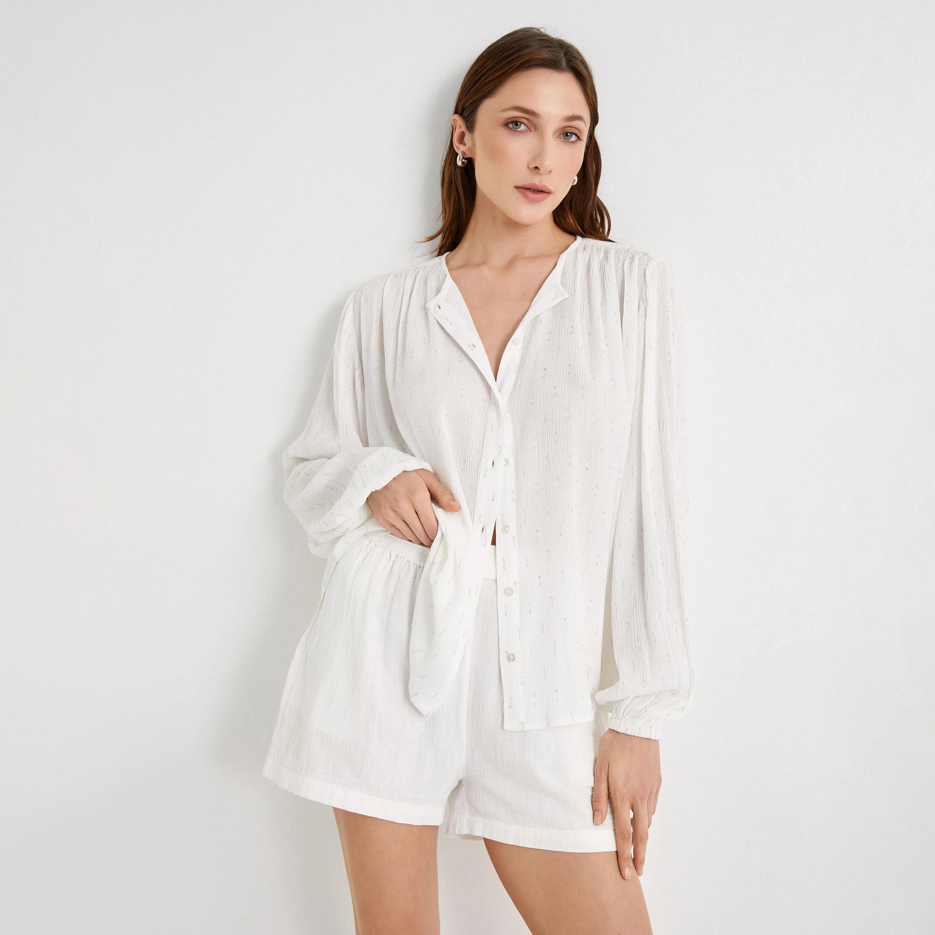 KOTON White Textured Women's Top-women-clothing-shirtsandblouses-blouses-image-2