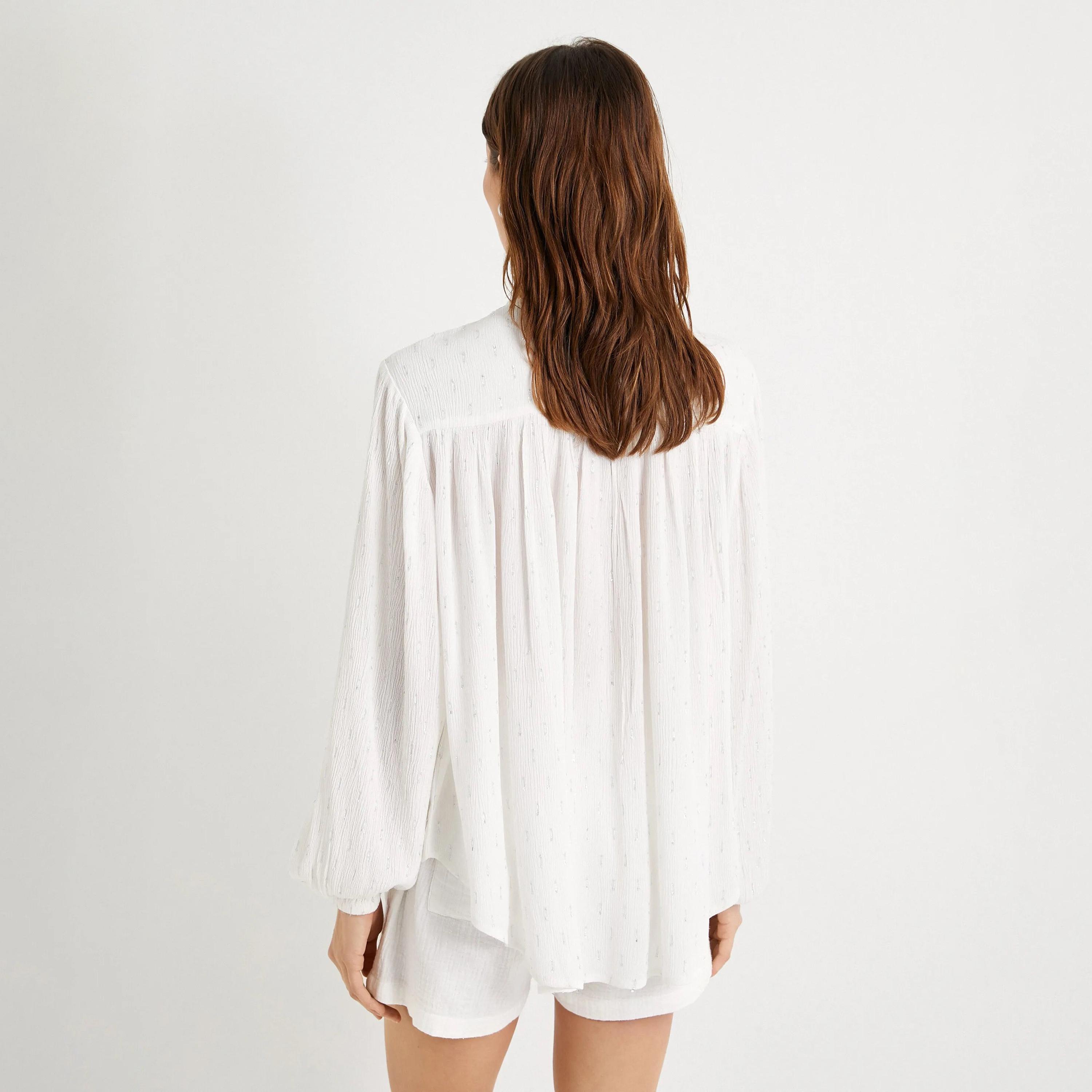 KOTON White Textured Women's Top-women-clothing-shirtsandblouses-blouses-image-3