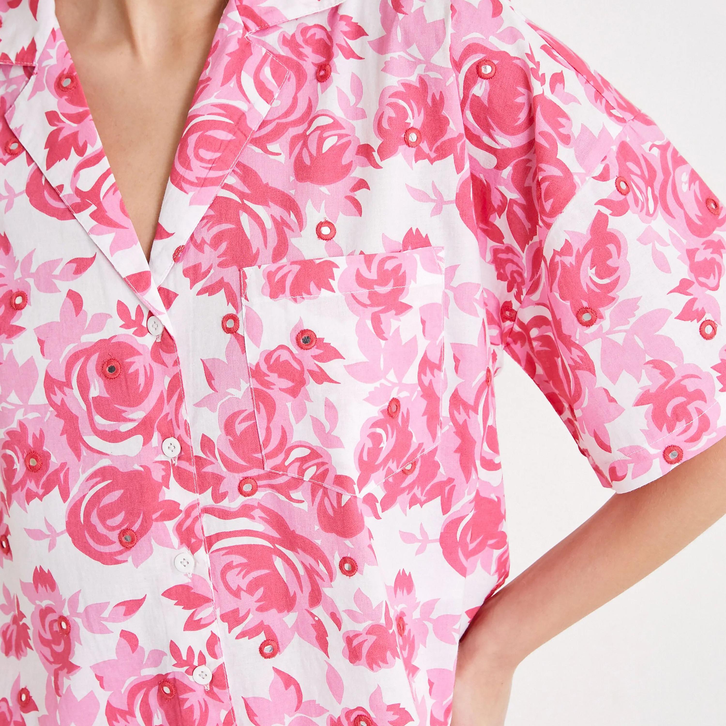 قميص نسائي بطبعة زهور وياقة منتجعية مع مرآة من كوتون-women-clothing-shirtsandblouses-shirts-image-8