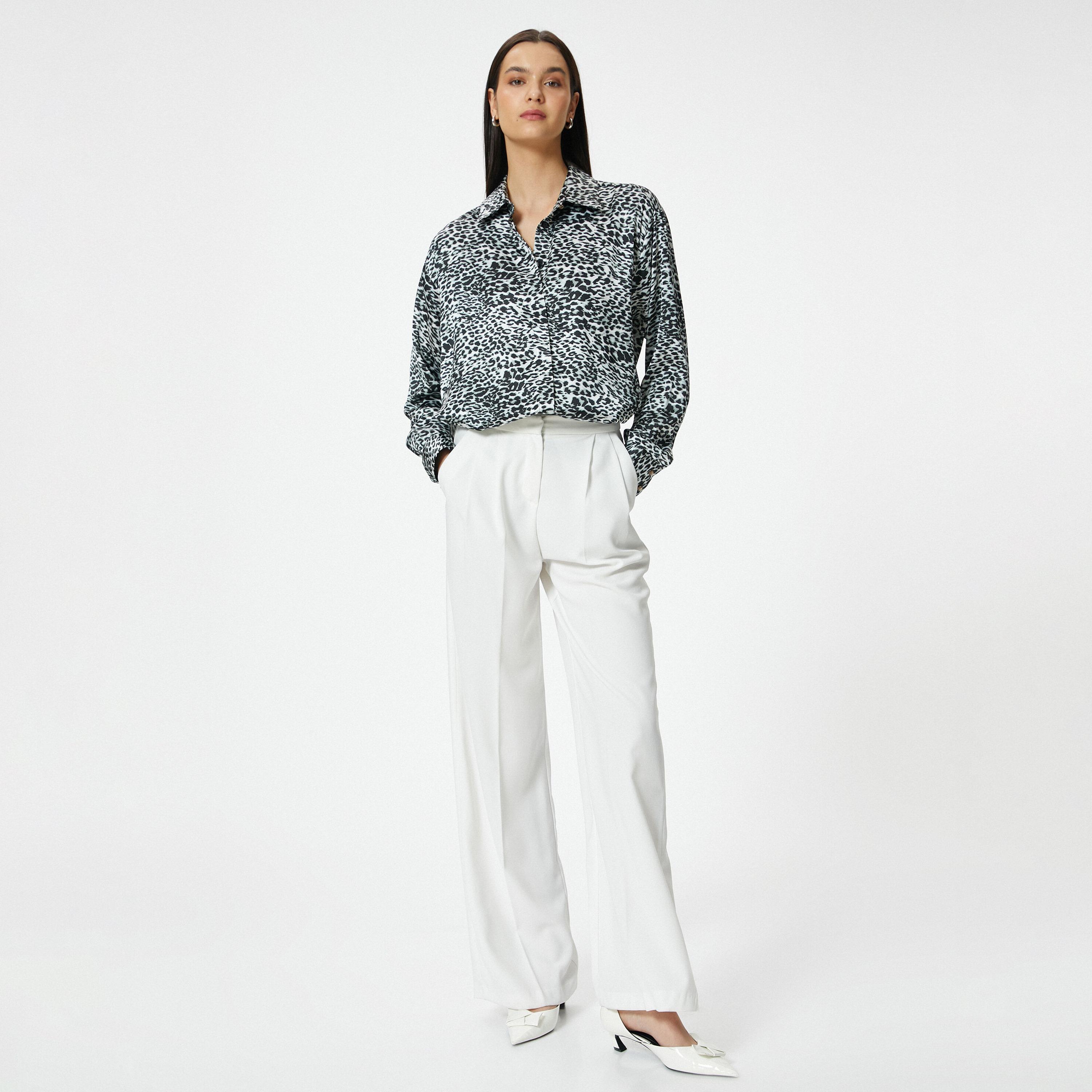 قميص نسائي أسود بطبعة حيوانية من كوتون-women-clothing-shirtsandblouses-shirts-image-2