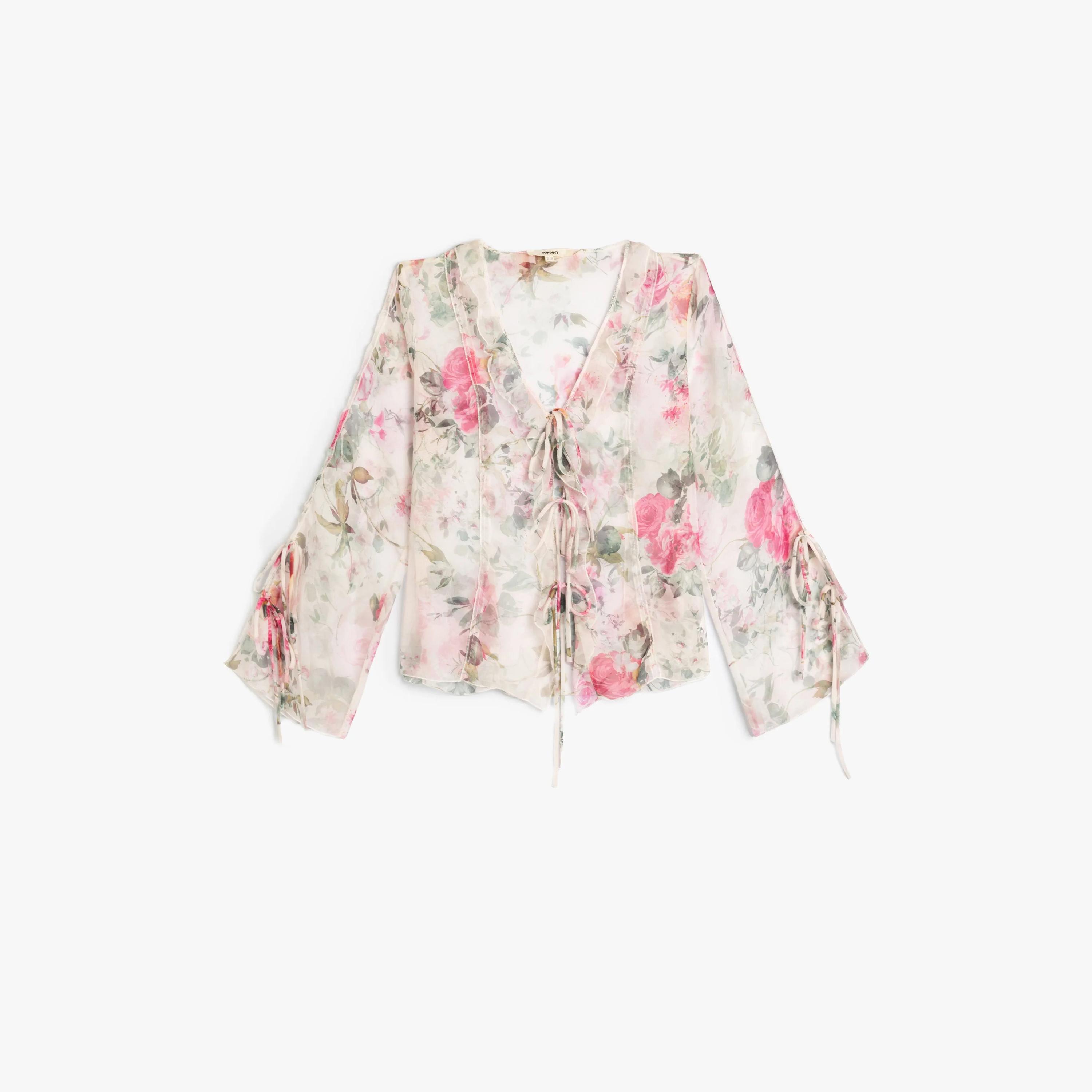 KOTON Pink Floral Women's Top-women-clothing-shirtsandblouses-blouses-image-1