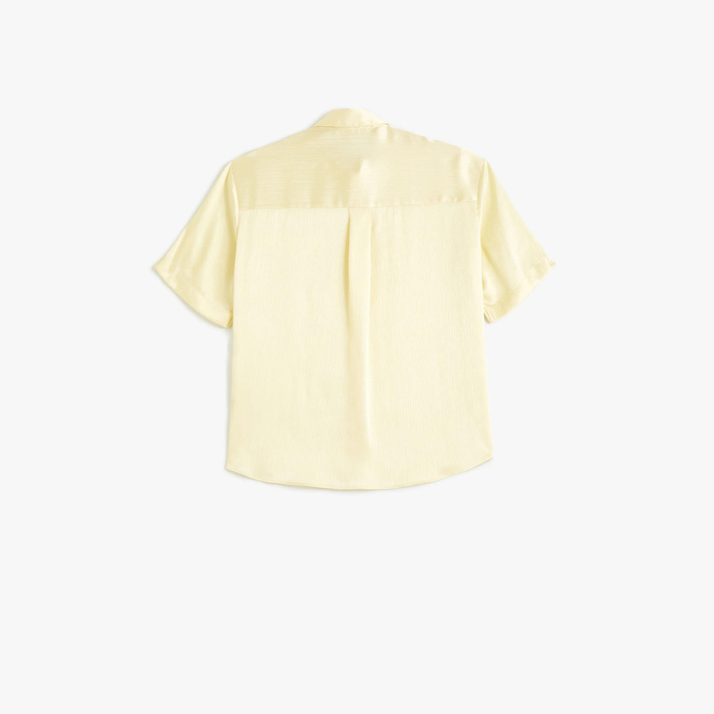 KOTON Yellow Textured Collared Women's Shirt-women-clothing-shirtsandblouses-shirts-image-3