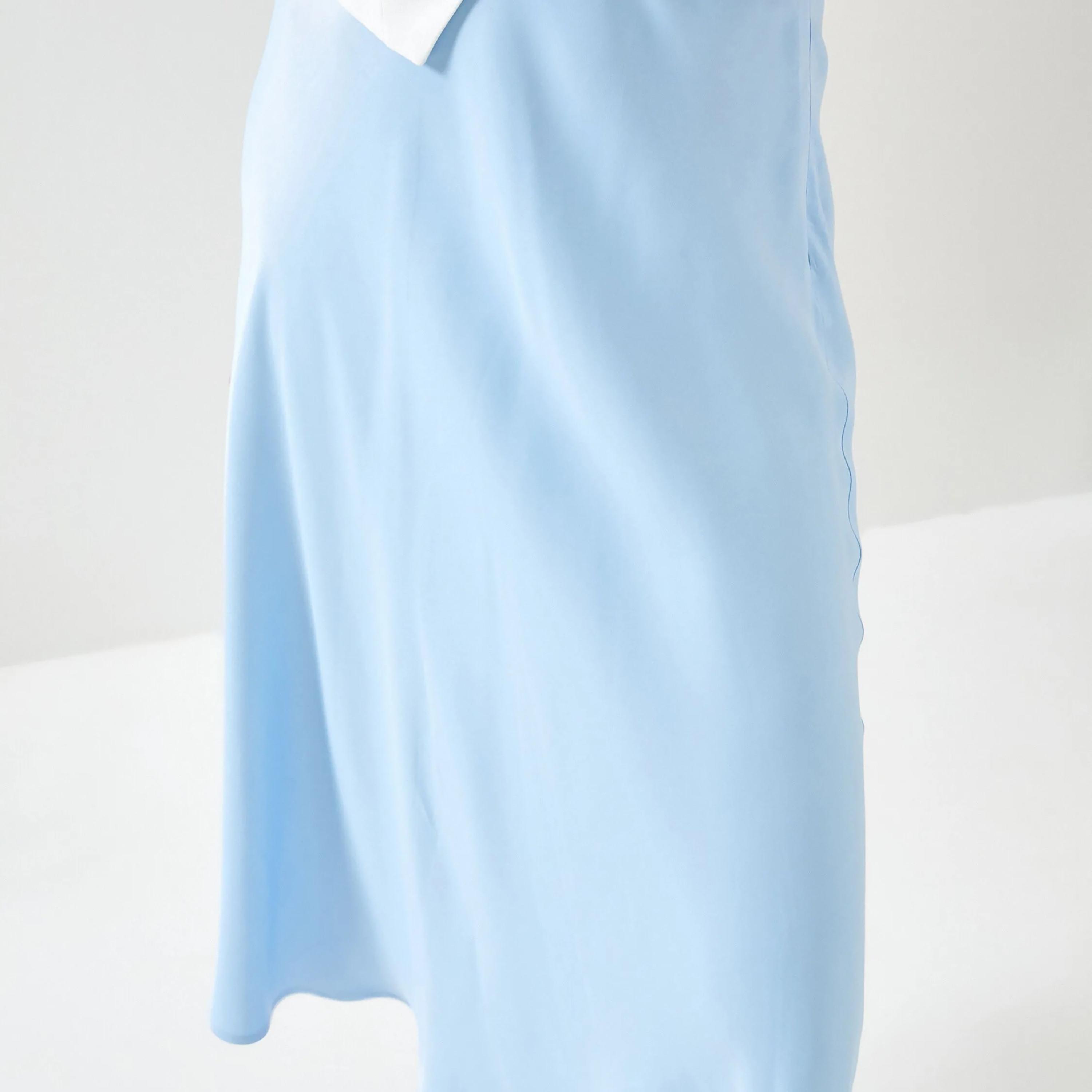 تنورة نسائية من الفيسكوز الأزرق بسحاب مخفي من كوتون-women-clothing-bottoms-skirts-image-4