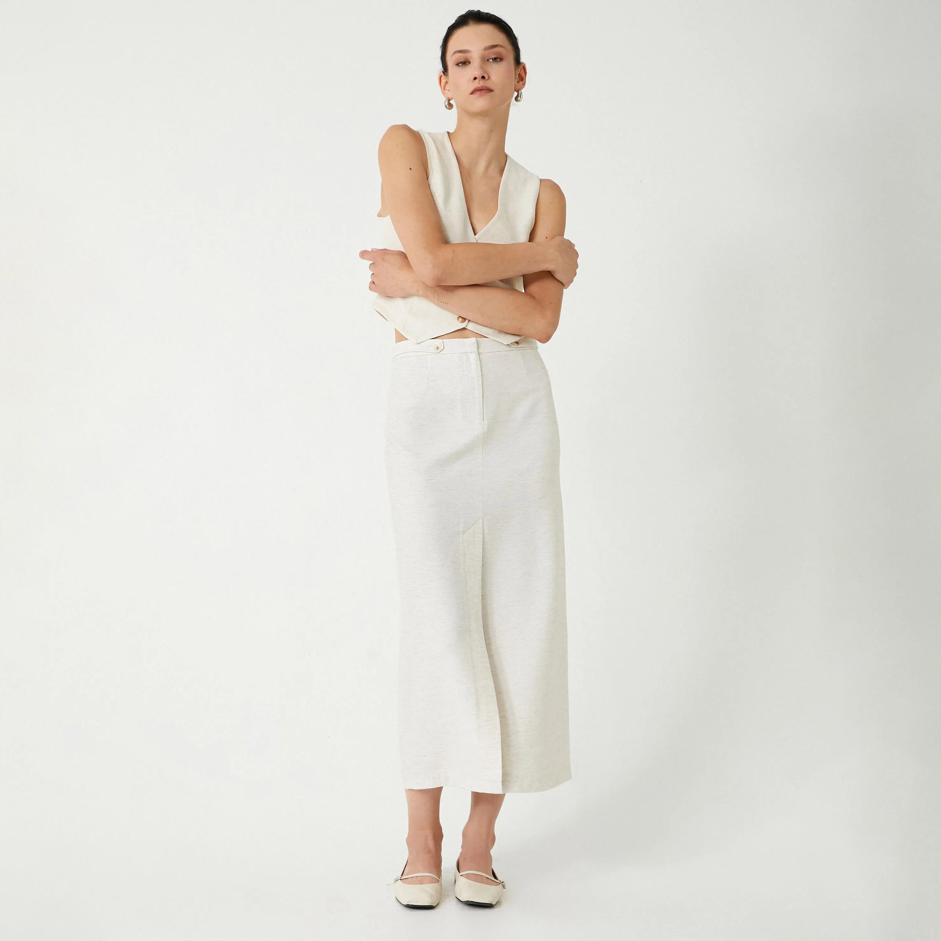 تنورة نسائية بيضاء بسحاب من كوتون-women-clothing-bottoms-skirts-image-2