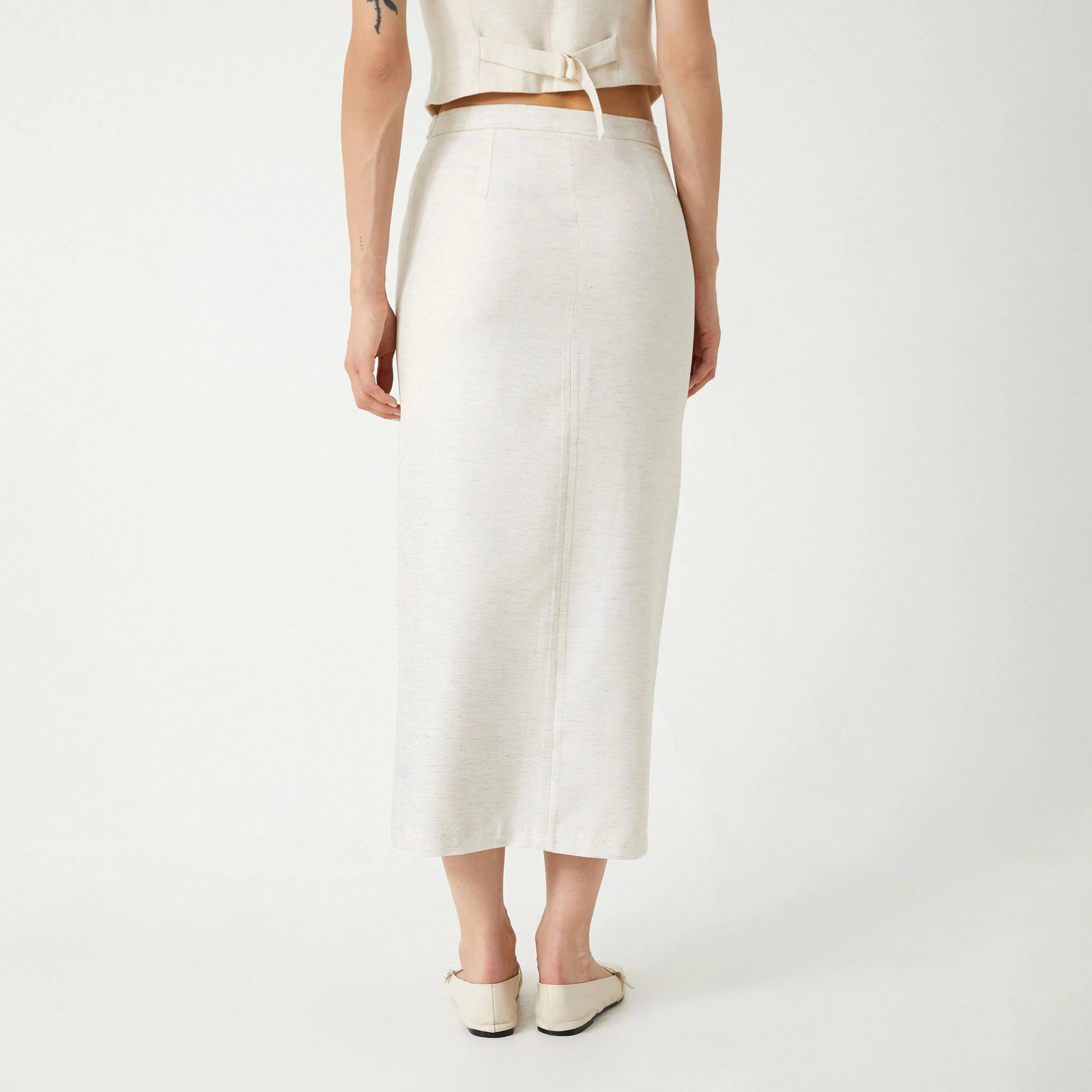 تنورة نسائية بيضاء بسحاب من كوتون-women-clothing-bottoms-skirts-image-3