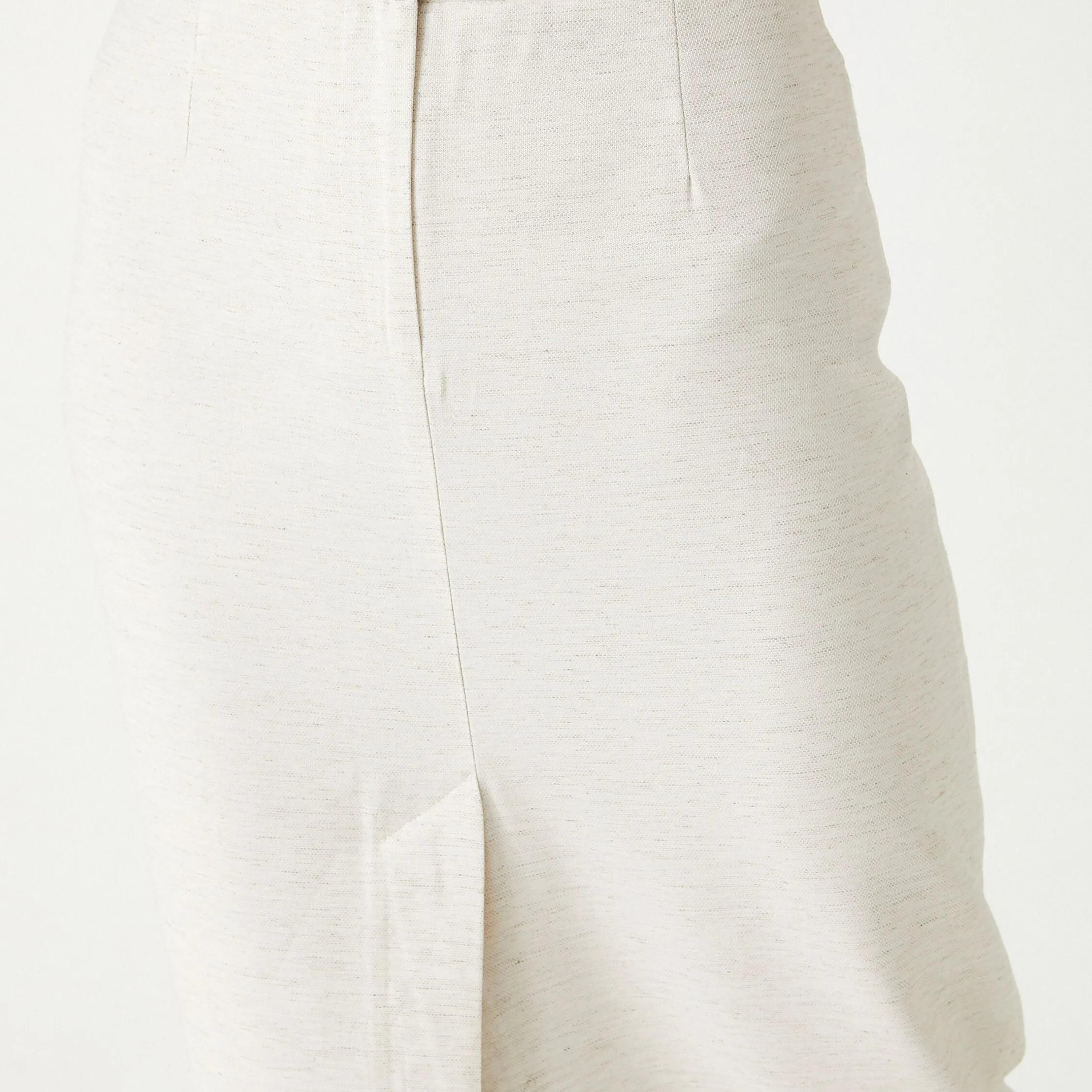 تنورة نسائية بيضاء بسحاب من كوتون-women-clothing-bottoms-skirts-image-4