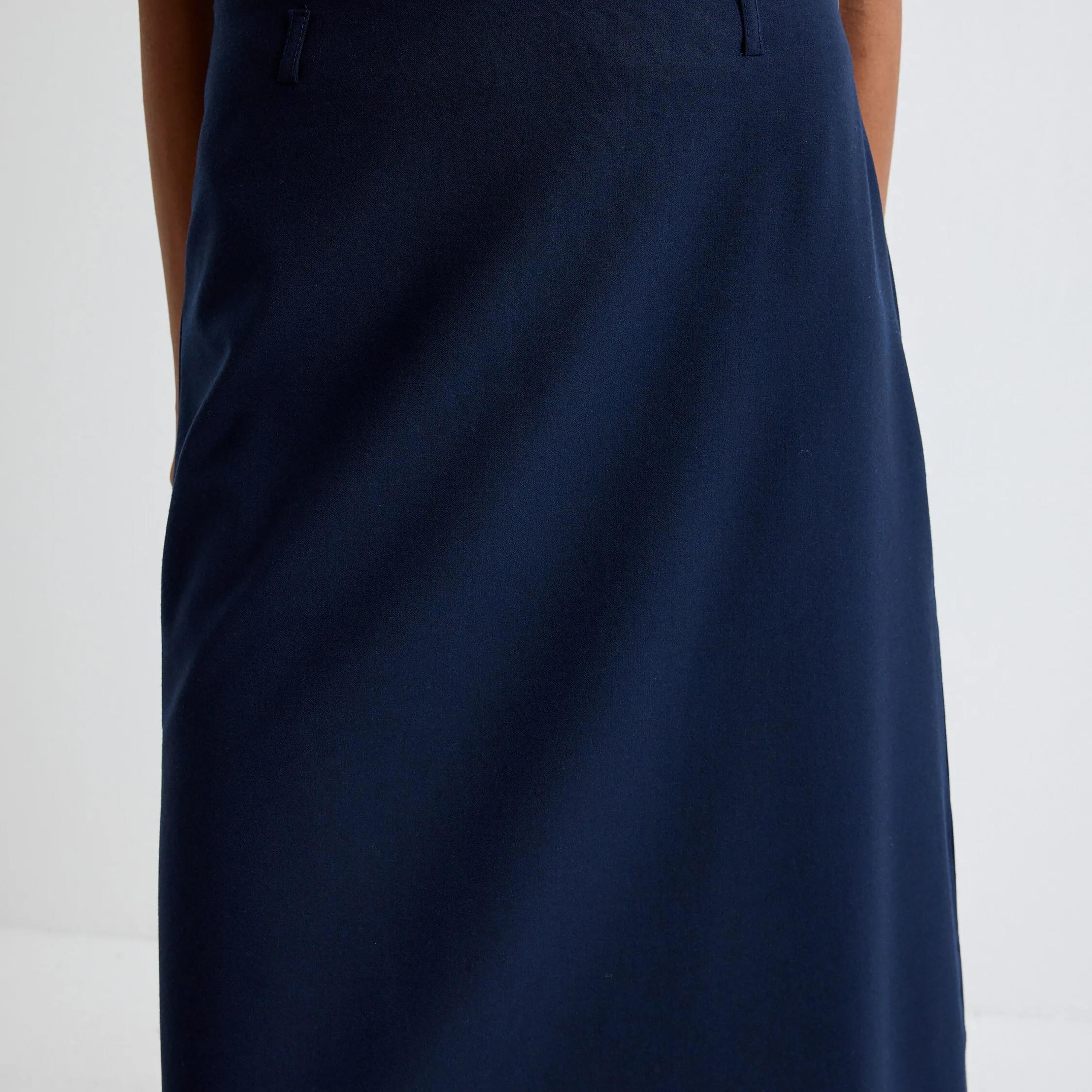KOTON Blue Concealed Zip Women's Skirt-women-clothing-bottoms-skirts-image-4