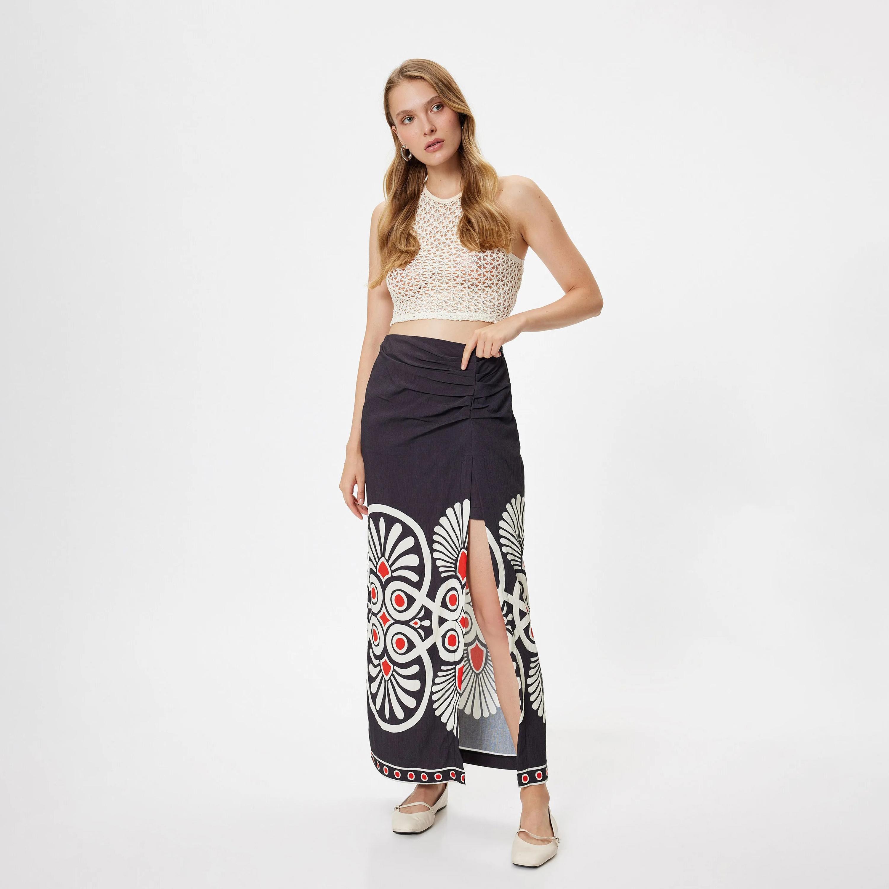 تنورة نسائية مطبوعة باللون الأسود من كوتون-women-clothing-bottoms-skirts-image-2