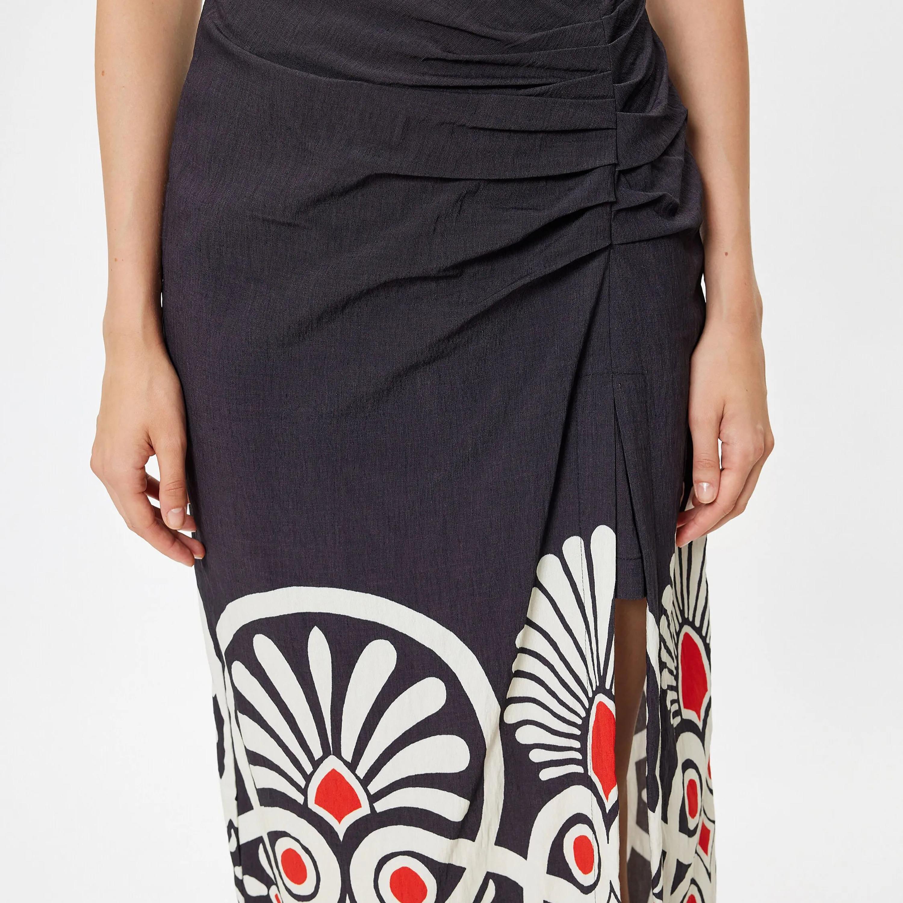 KOTON Black Printed Women's Skirt-women-clothing-bottoms-skirts-image-4
