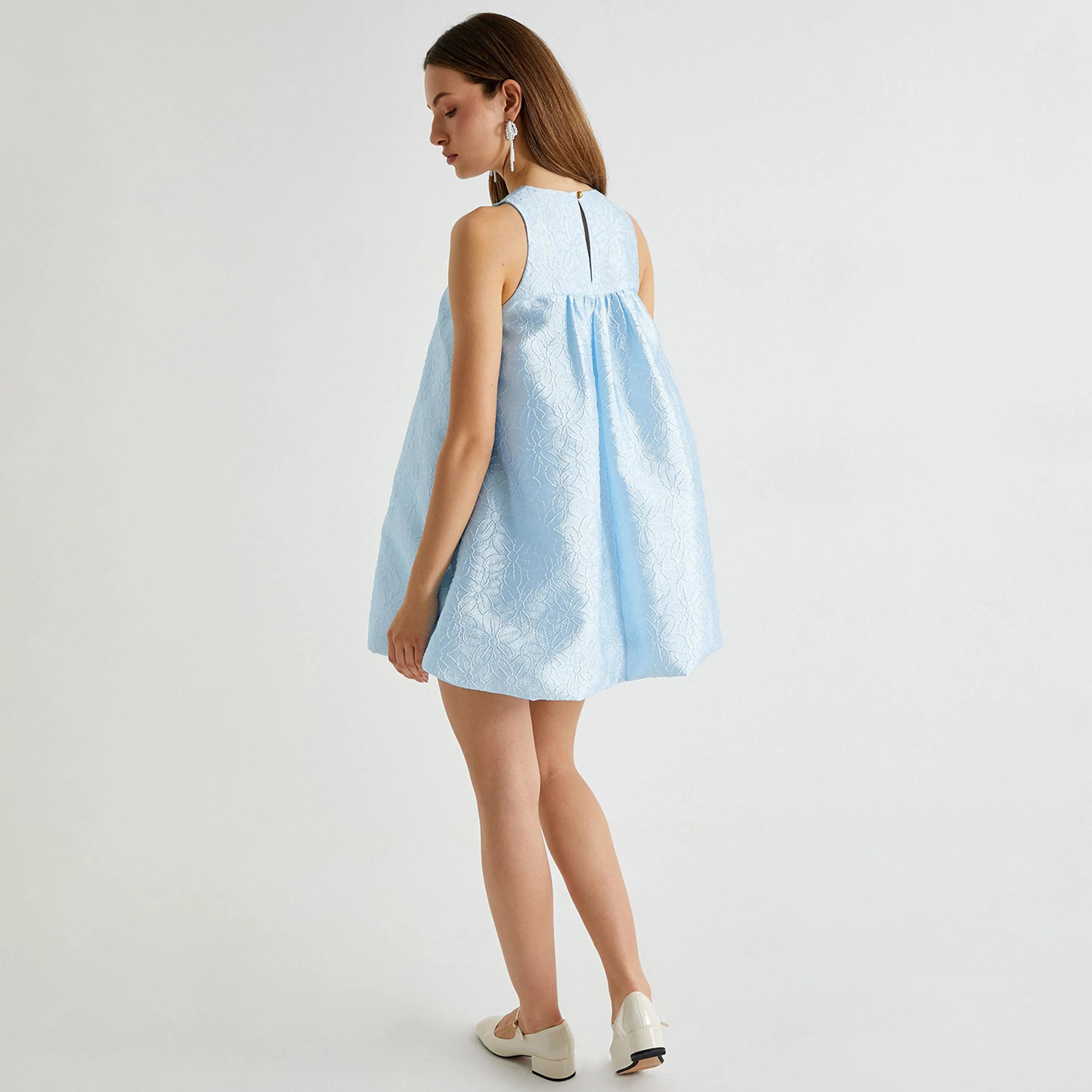 KOTON Blue Floral Women's Mini Dress-women-clothing-dresses-image-3
