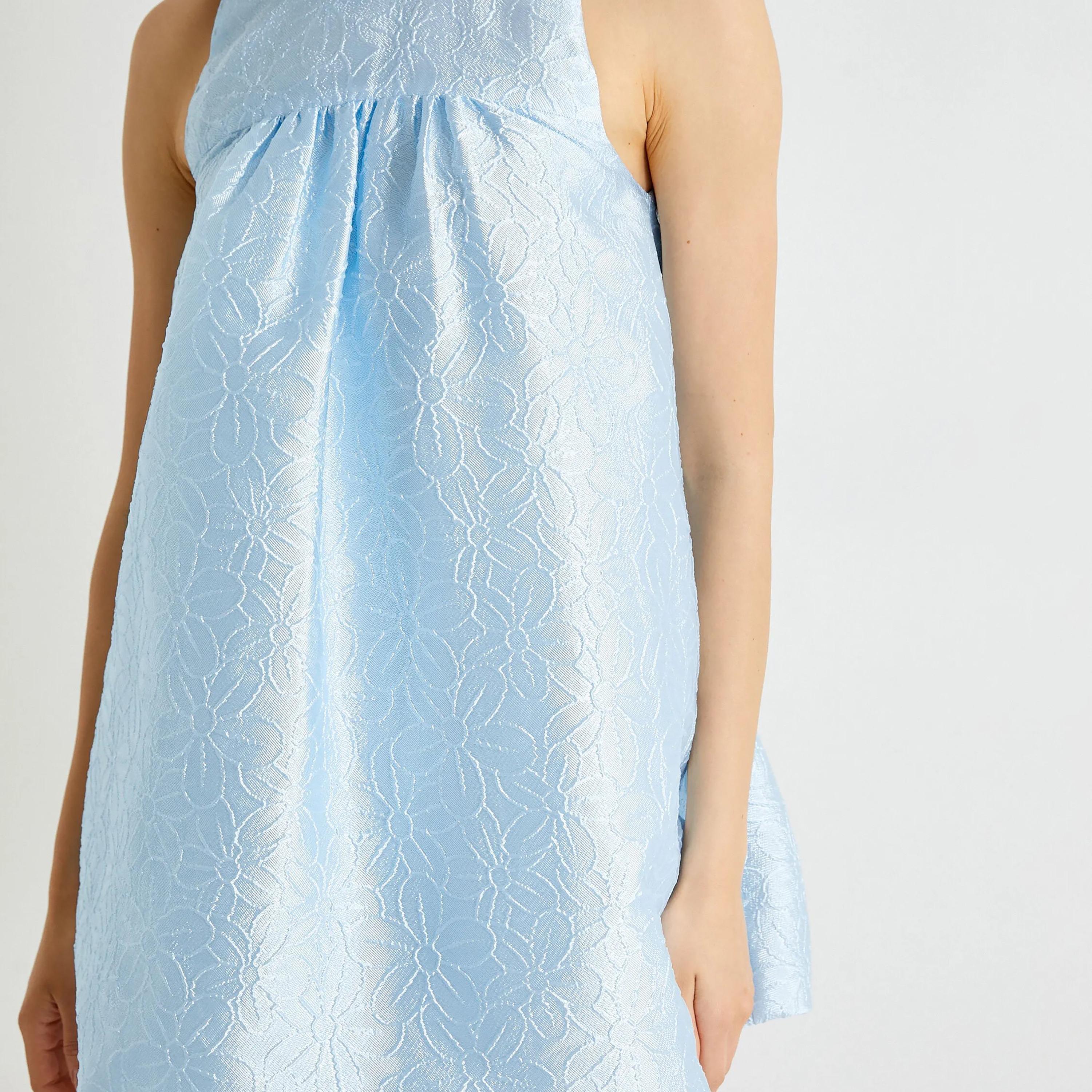 KOTON Blue Floral Women's Mini Dress-women-clothing-dresses-image-4