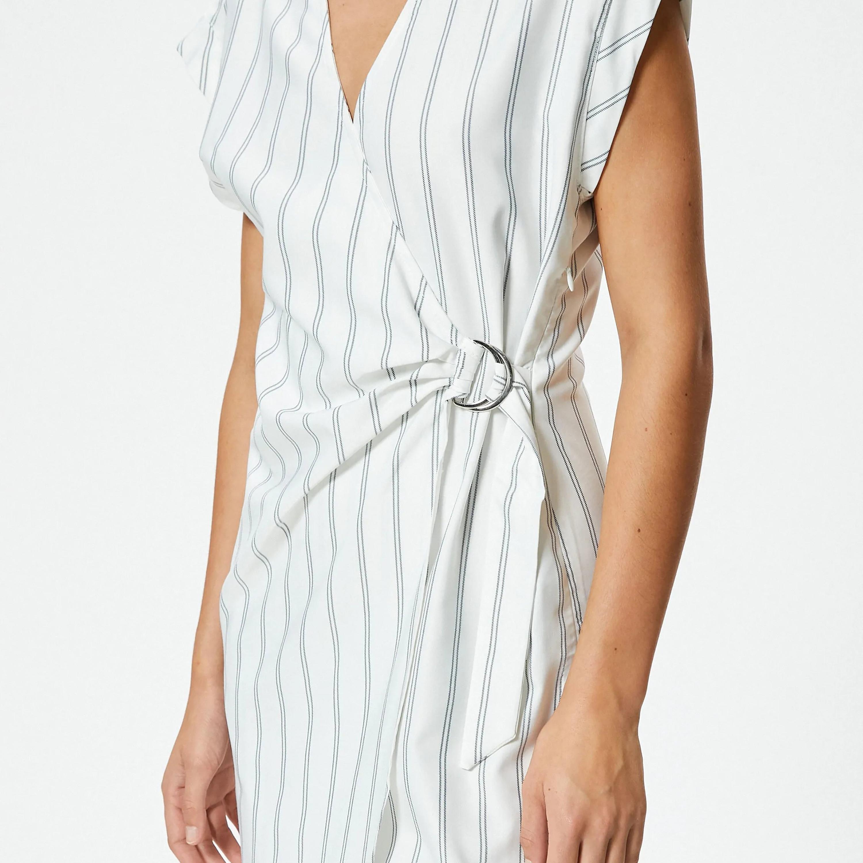 فستان نسائي متوسط الطول مخطط باللون الأبيض من كوتون-women-clothing-dresses-image-4