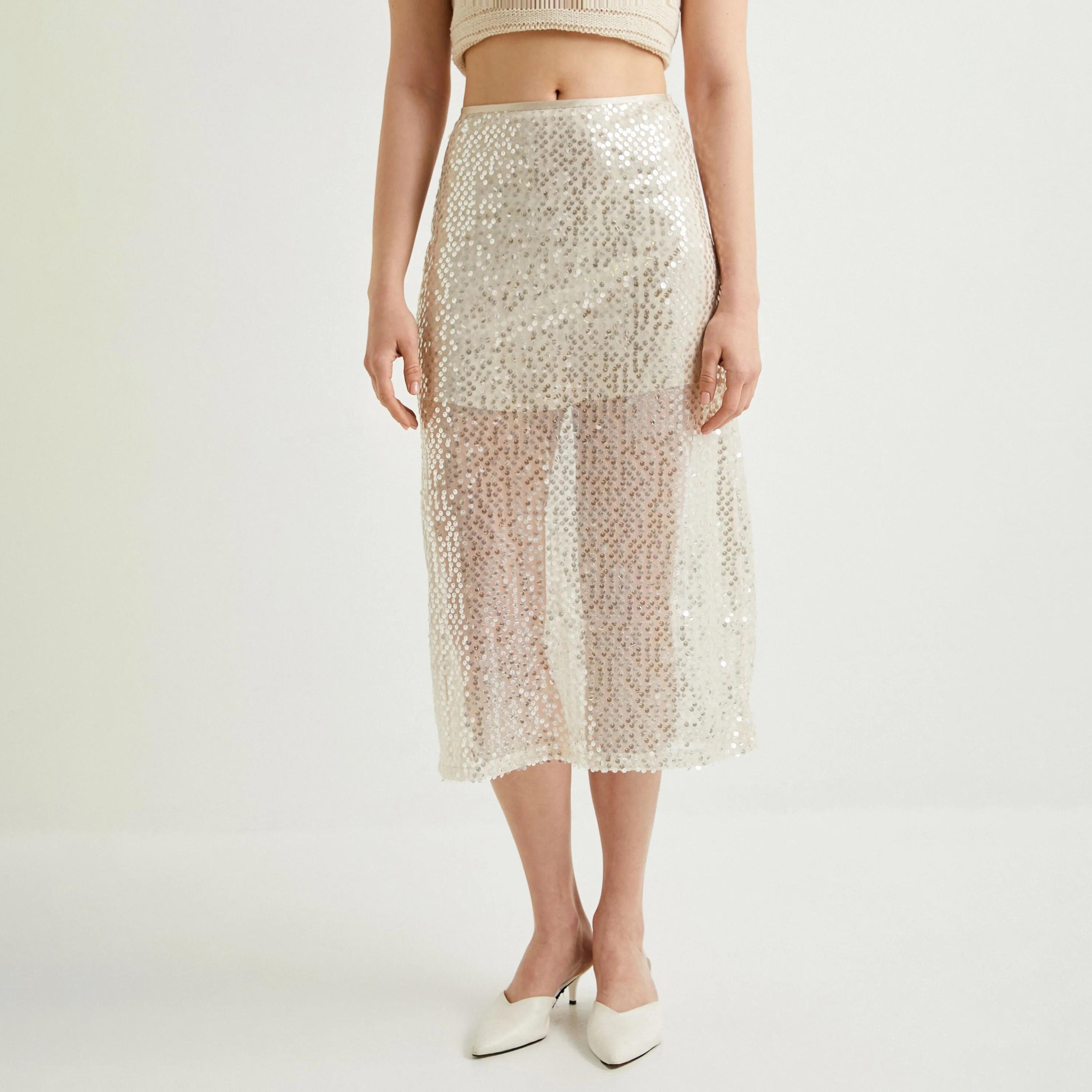 تنورة نسائية صفراء مرصعة بالترتر وسحاب مخفي من كوتون-women-clothing-bottoms-skirts-image-1