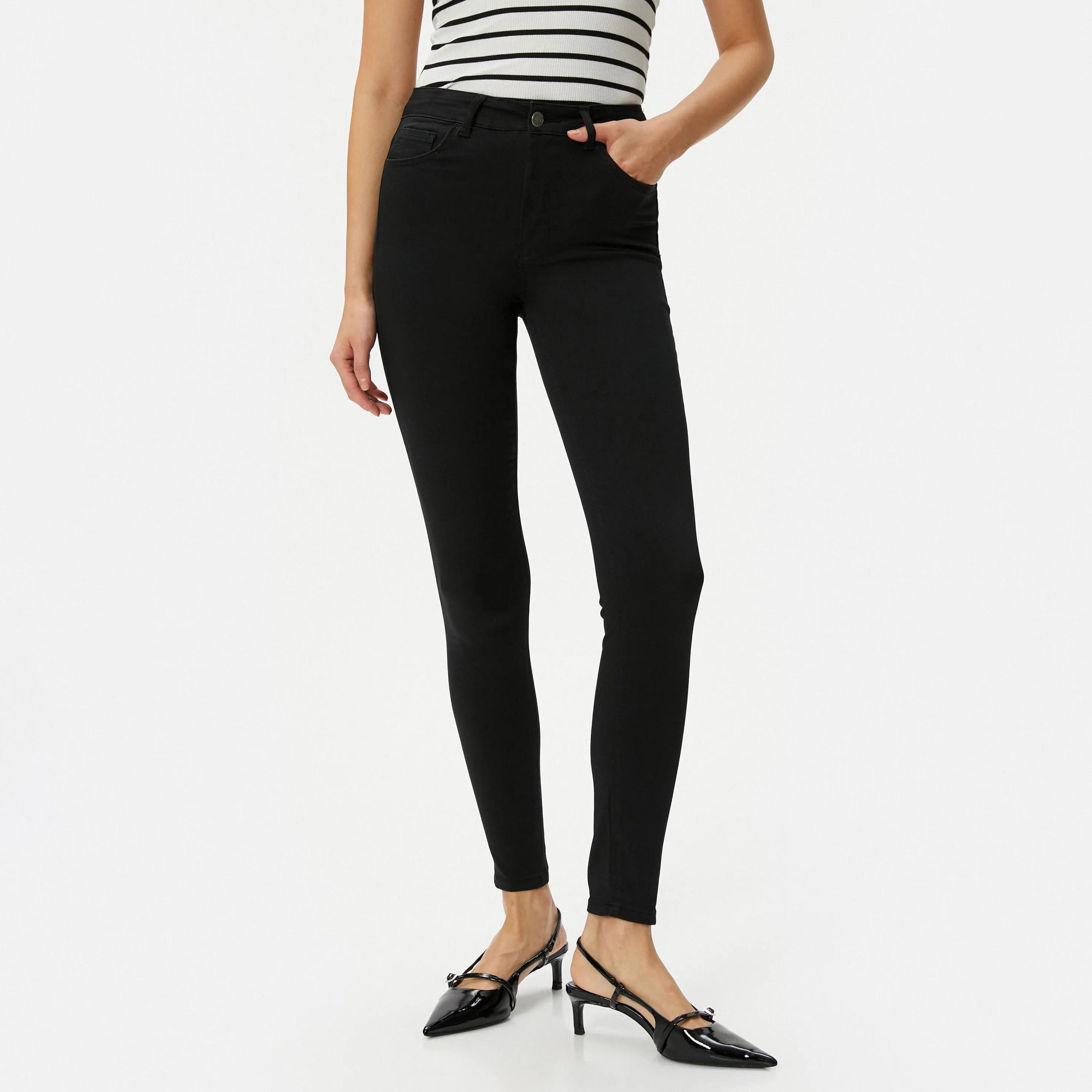 KOTON Skinny Fit Plain High-Rise Women's Jeans-women-clothing-bottoms-jeans-image-1