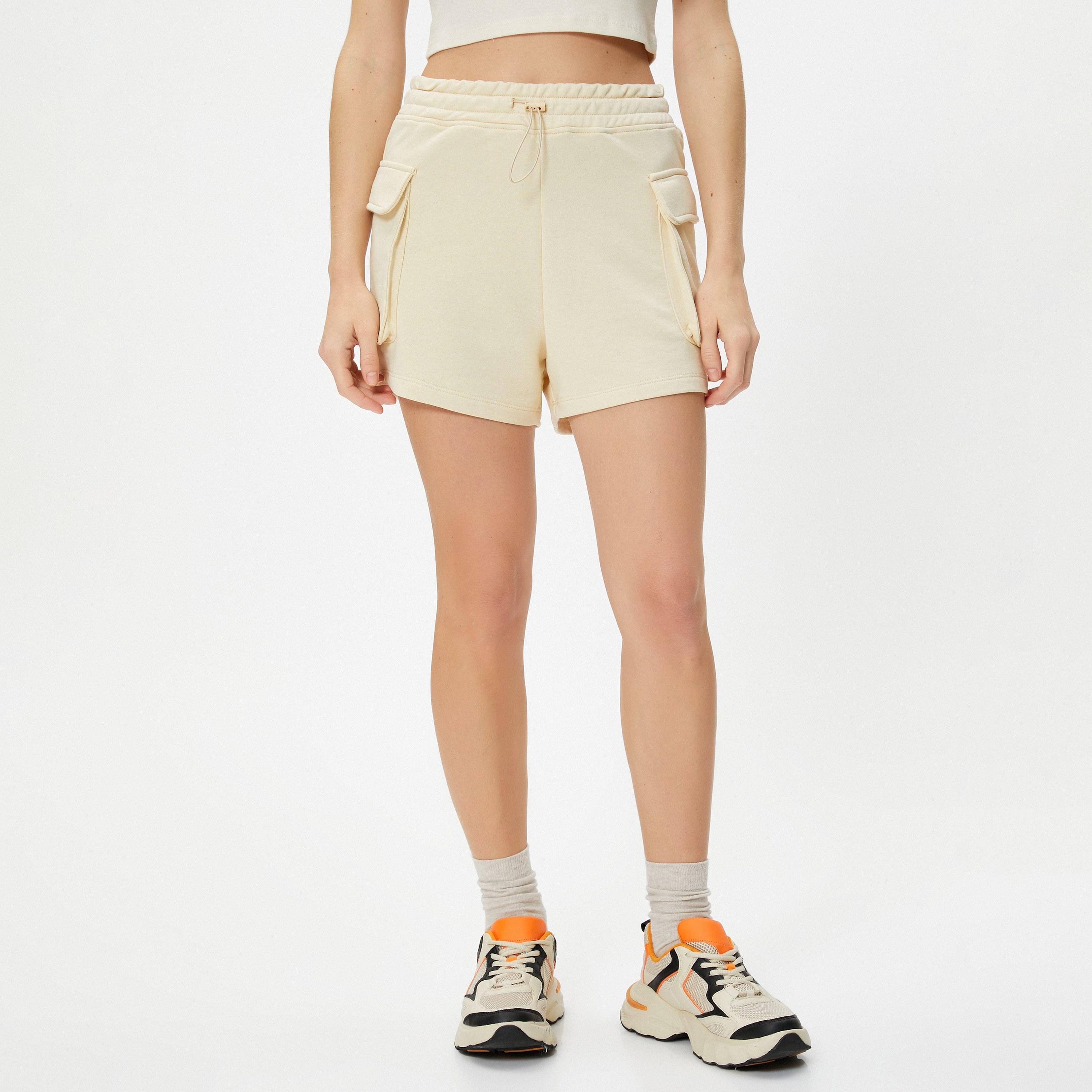 شورت نسائي سادة برباط سحب من كوتون-women-clothing-bottoms-shorts-image-5