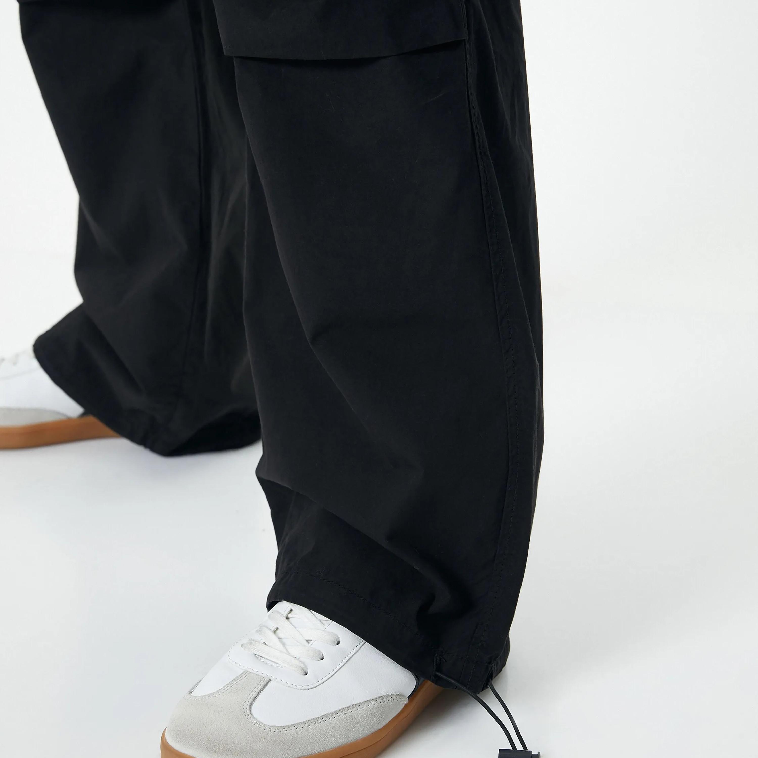 بنطلون نسائي أسود من القطن برباط الخصر من كوتون-women-clothing-bottoms-trousers-image-4