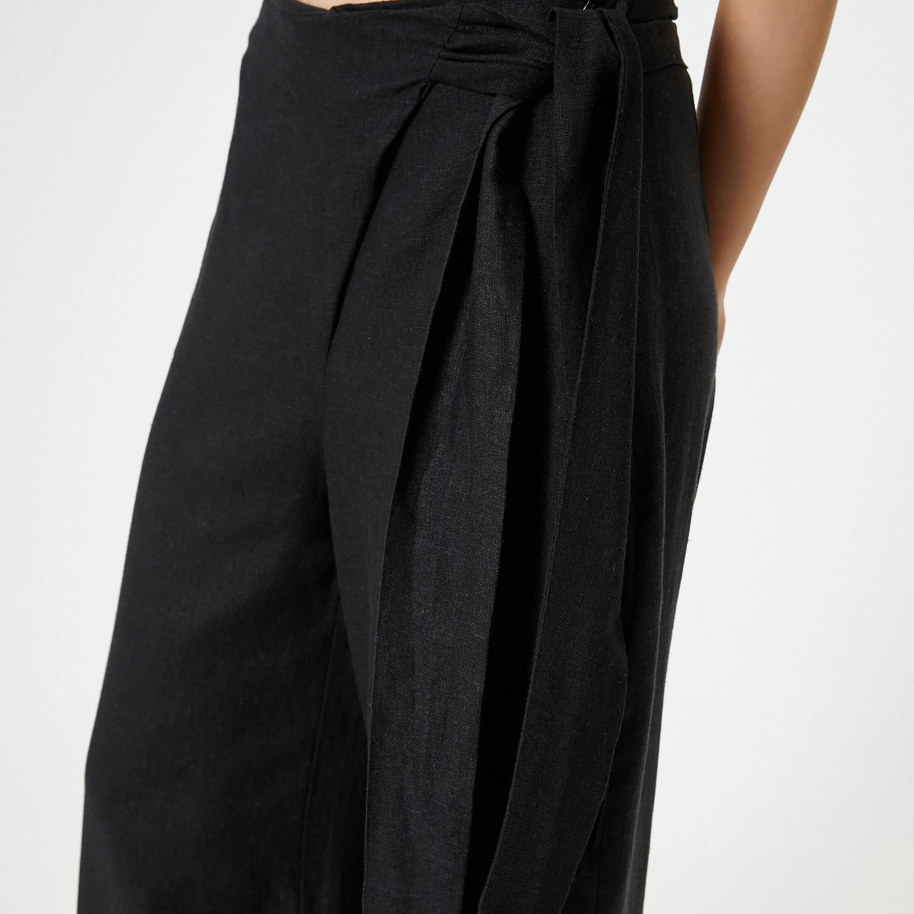 KOTON Black Concealed Zip Women's Trousers-women-clothing-bottoms-trousers-image-4