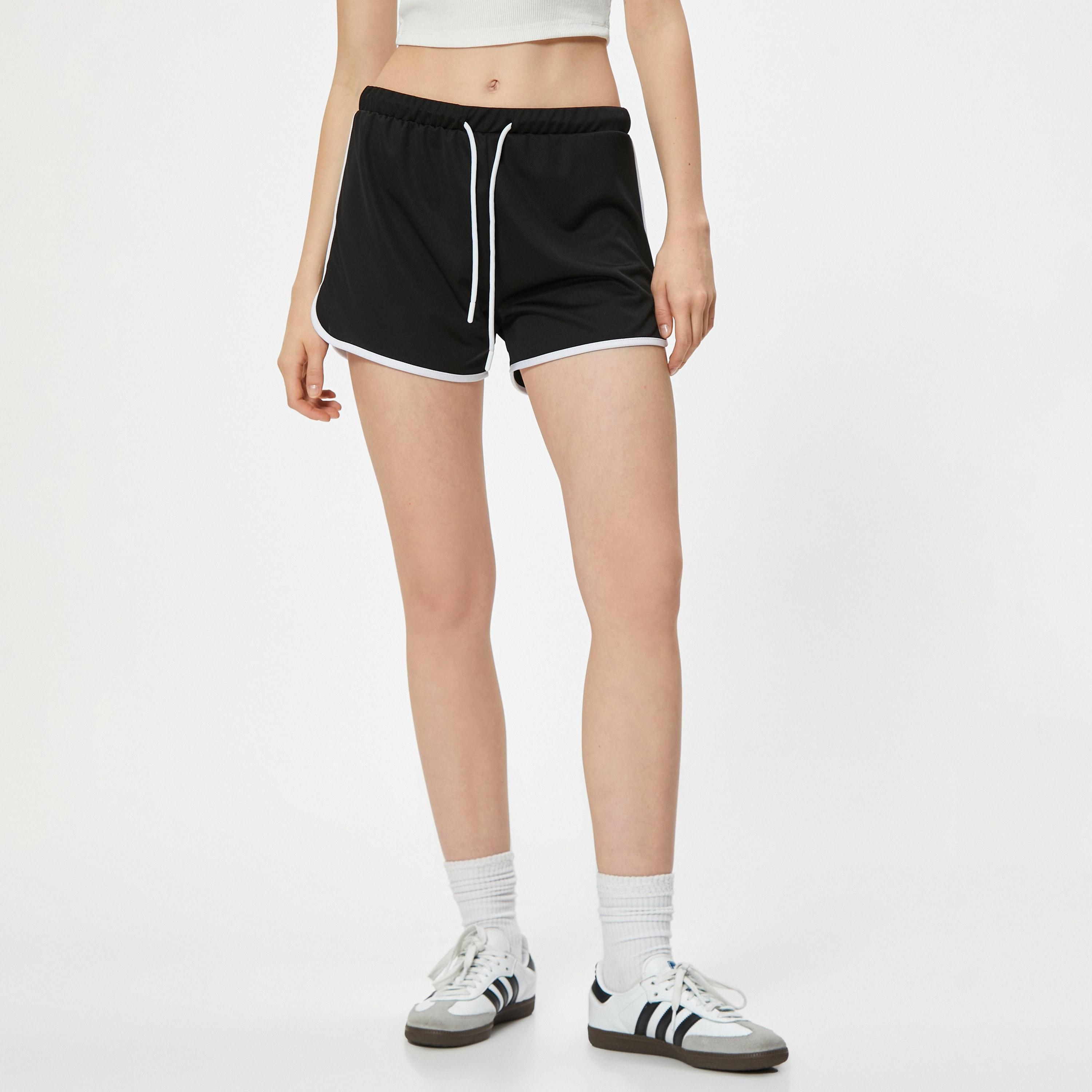 KOTON Plain Drawstring Women's Shorts-women-clothing-bottoms-shorts-image-1