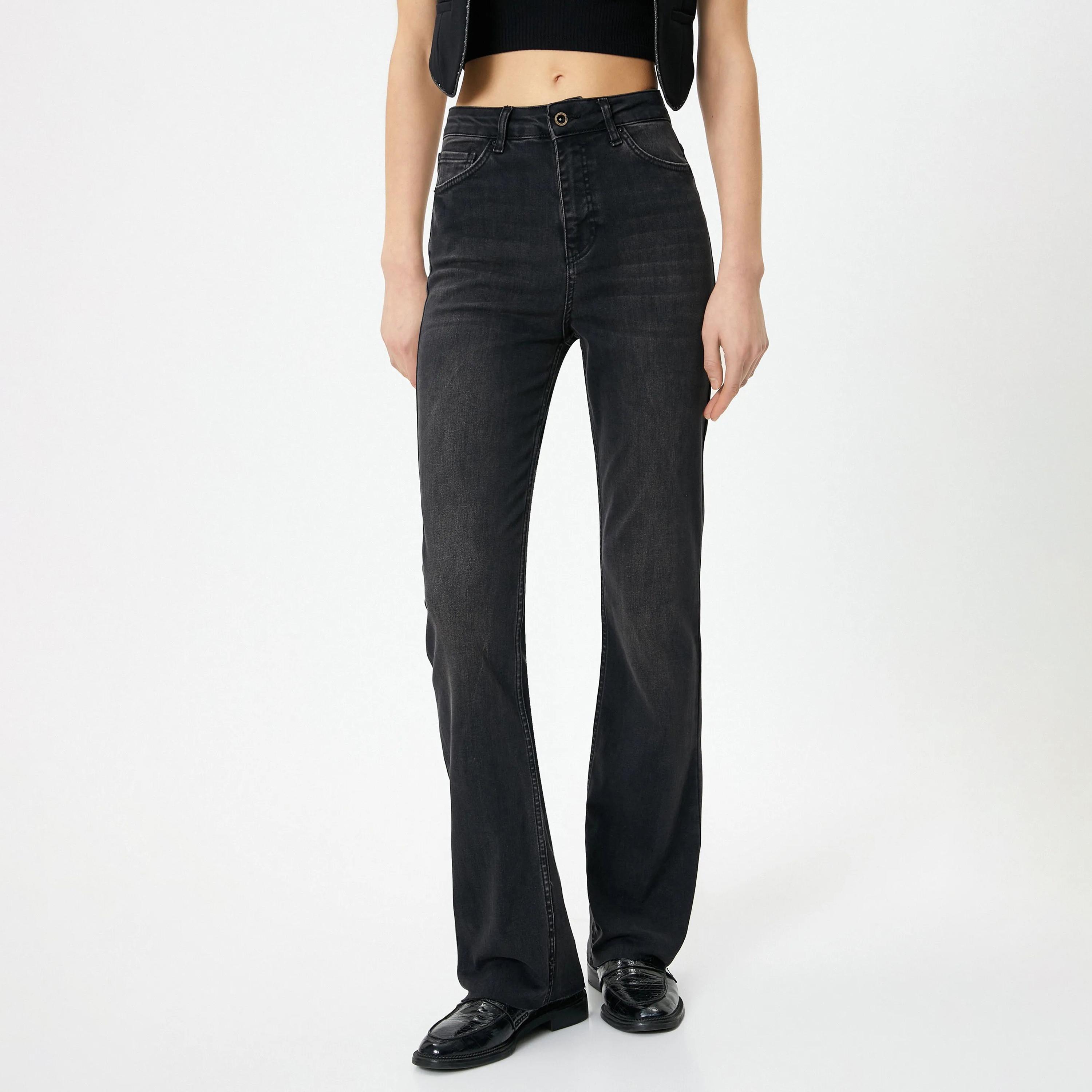 KOTON Slim Fit Plain Mid-Rise Women's Jeans-women-clothing-bottoms-jeans-image-1