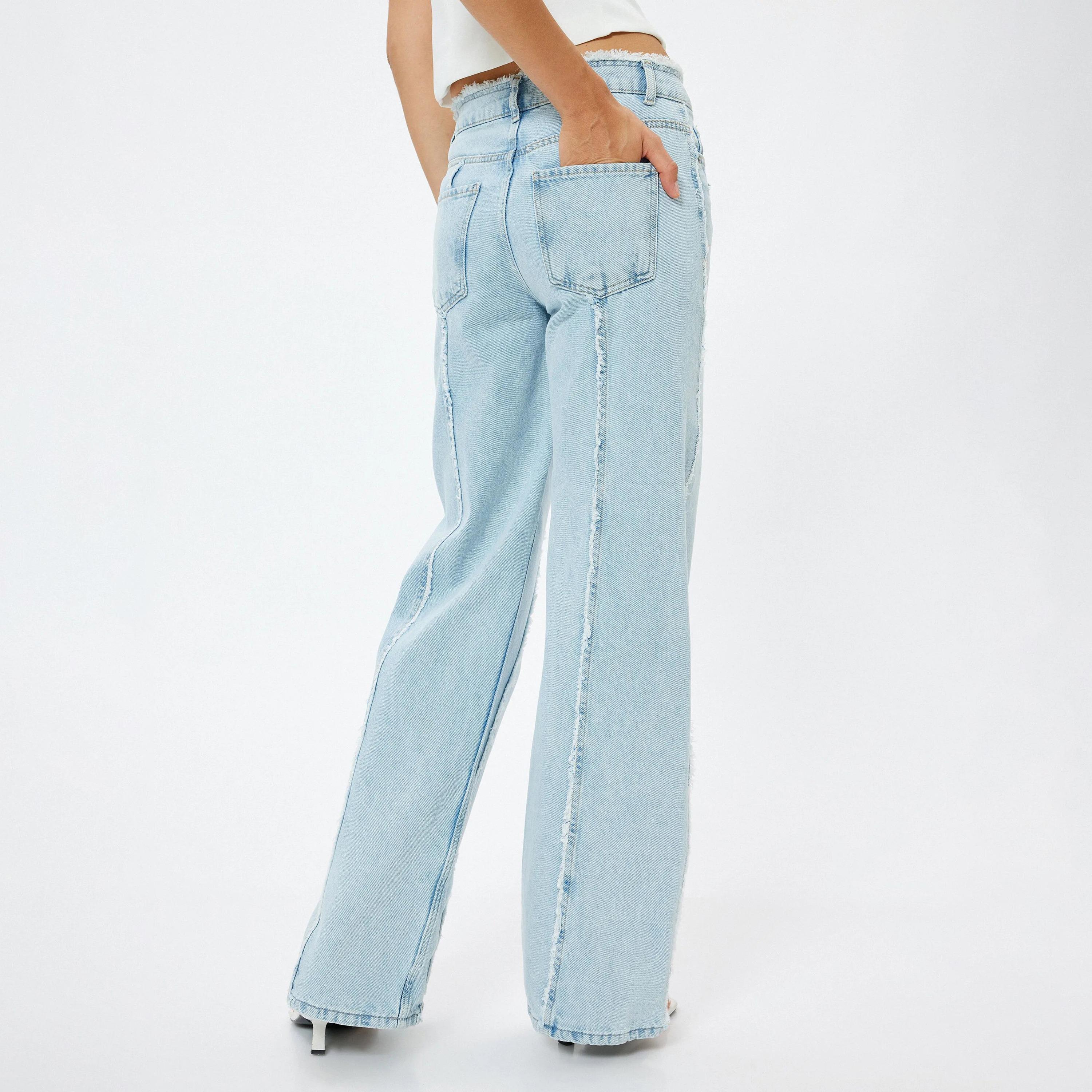 KOTON Wide Leg Fit Plain High-Rise Women's Jeans-women-clothing-bottoms-jeans-image-3