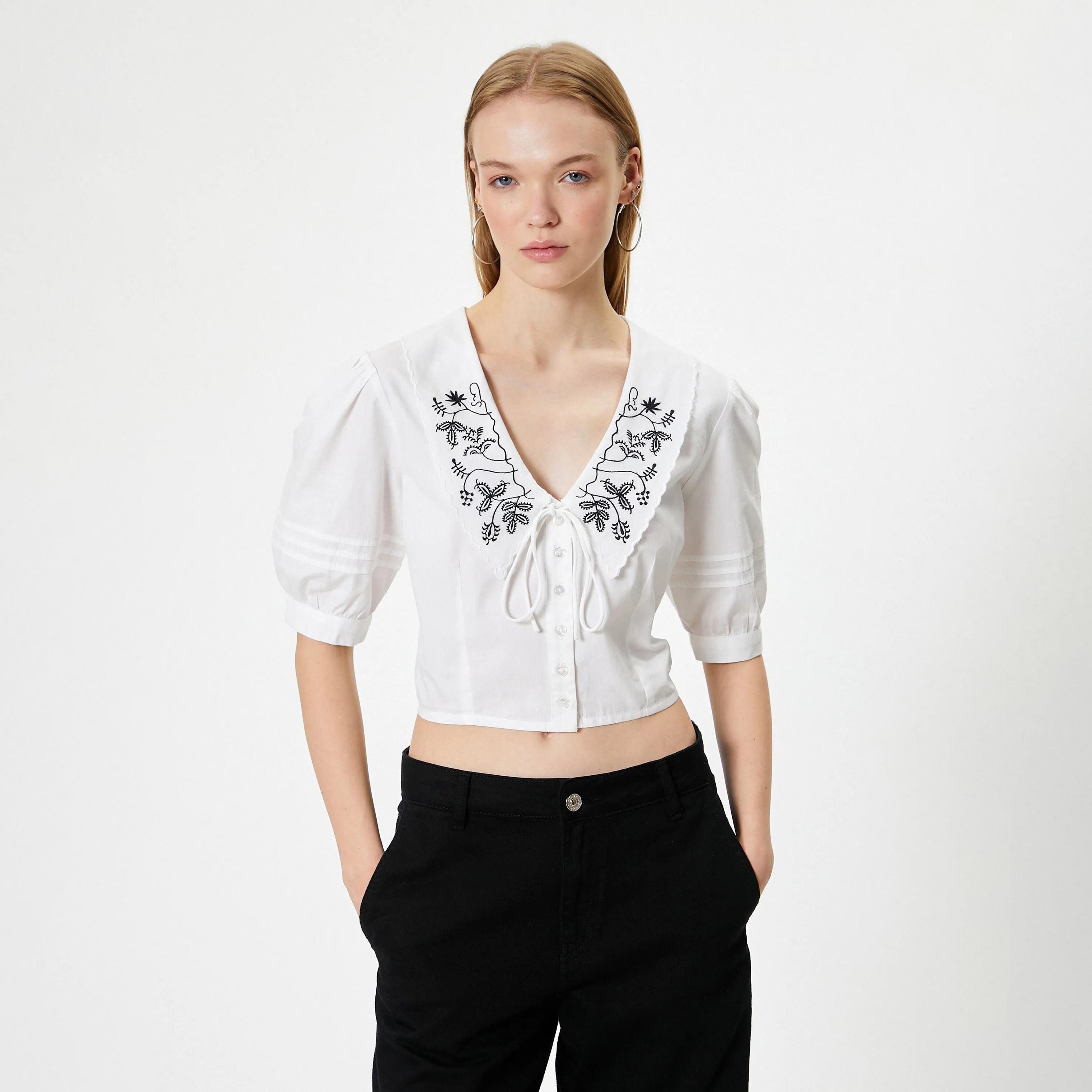 KOTON Embroidered Women's Top-women-clothing-shirtsandblouses-blouses-image-1