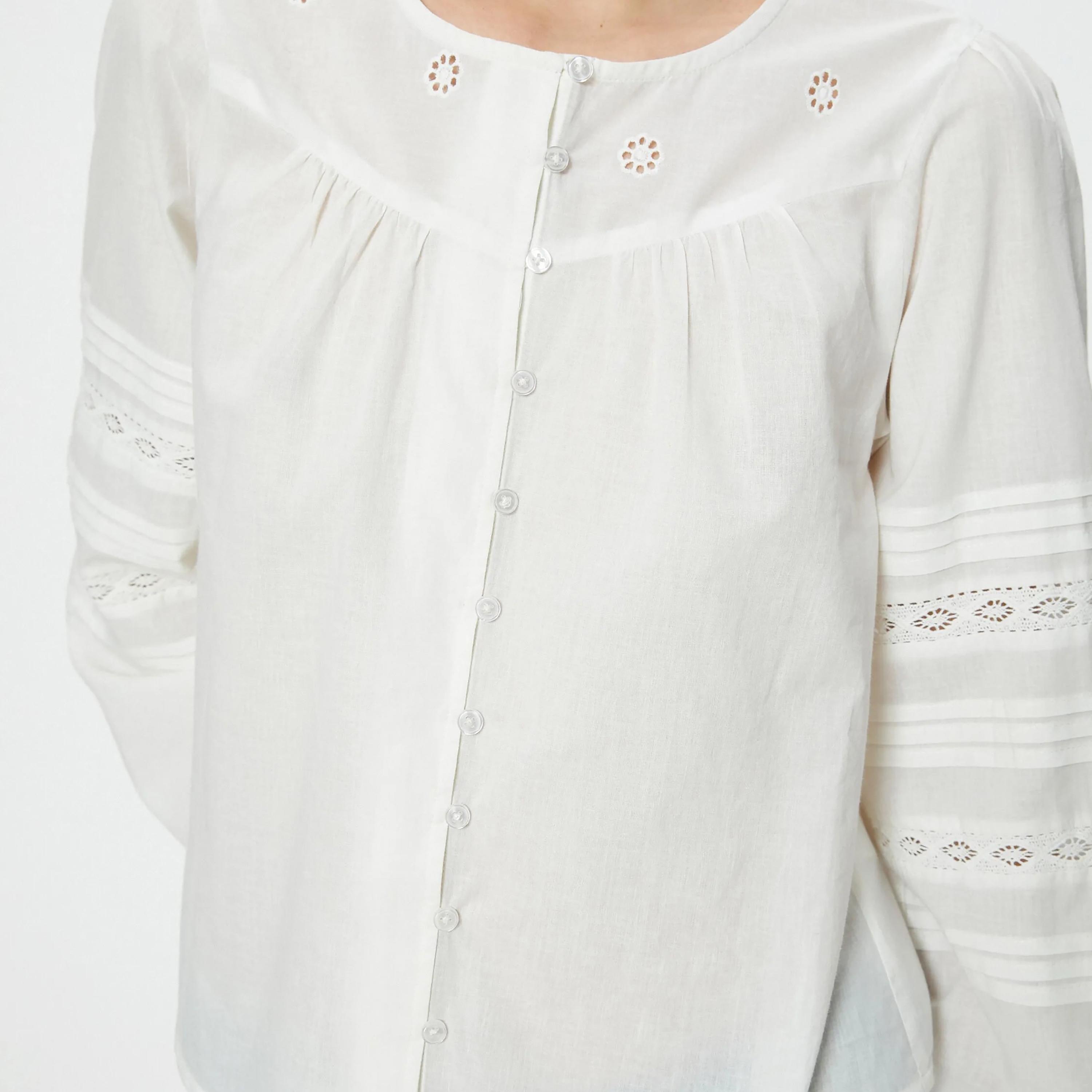 KOTON White Embroidered Women's Top-women-clothing-shirtsandblouses-blouses-image-4