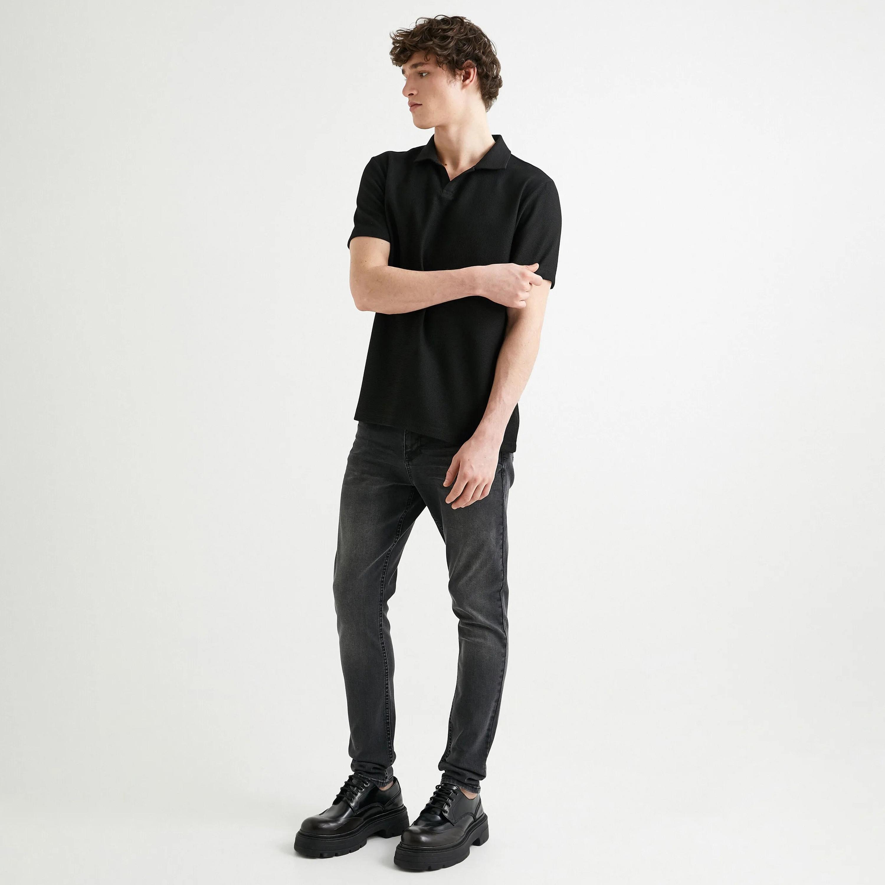 KOTON Textured Collared Short Sleeves Men's Polo T-Shirt-men-clothing-tshirtsandpolos-polos-image-2