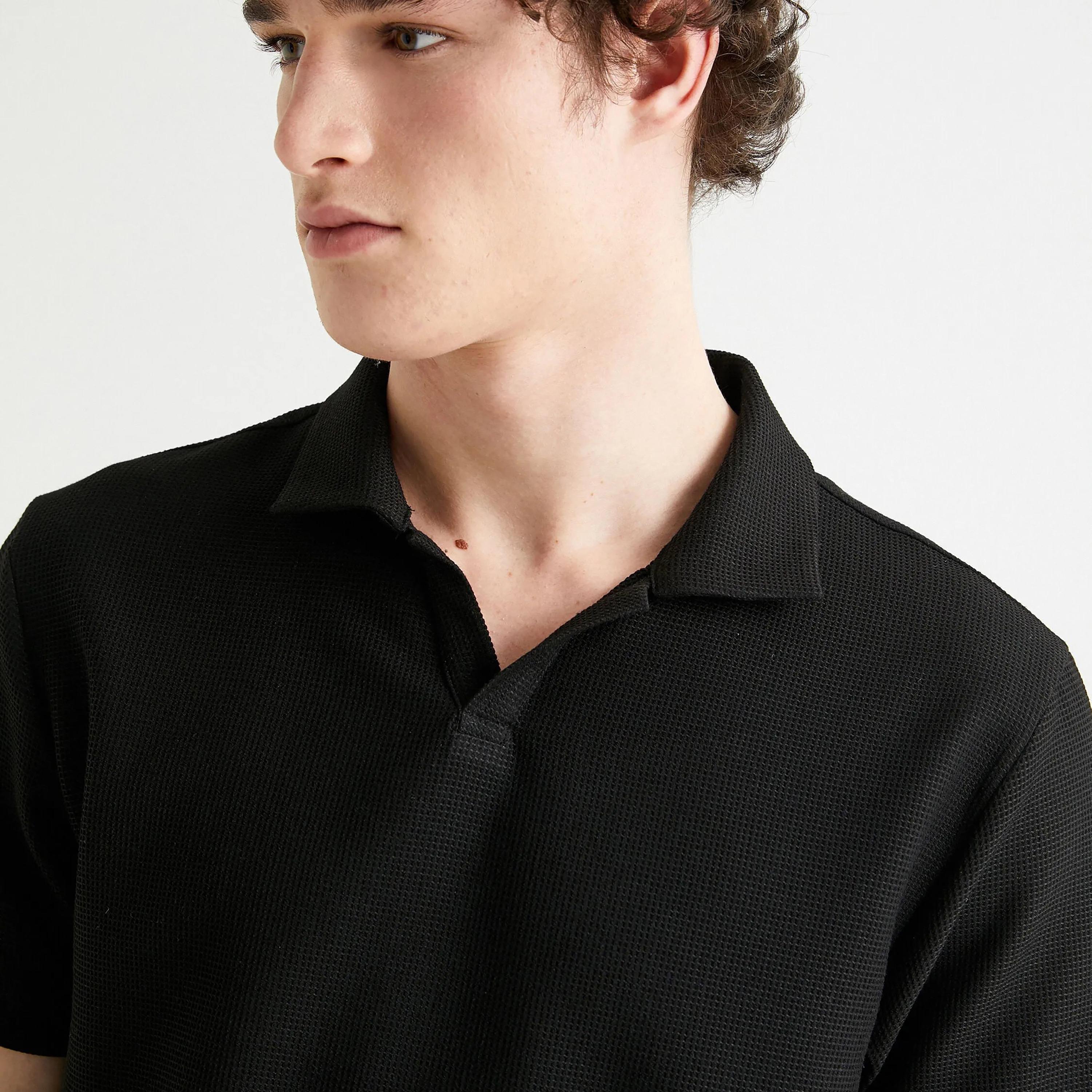 تي شيرت بولو رجالي بأكمام قصيرة وياقة منقوش من كوتون-men-clothing-tshirtsandpolos-polos-image-3