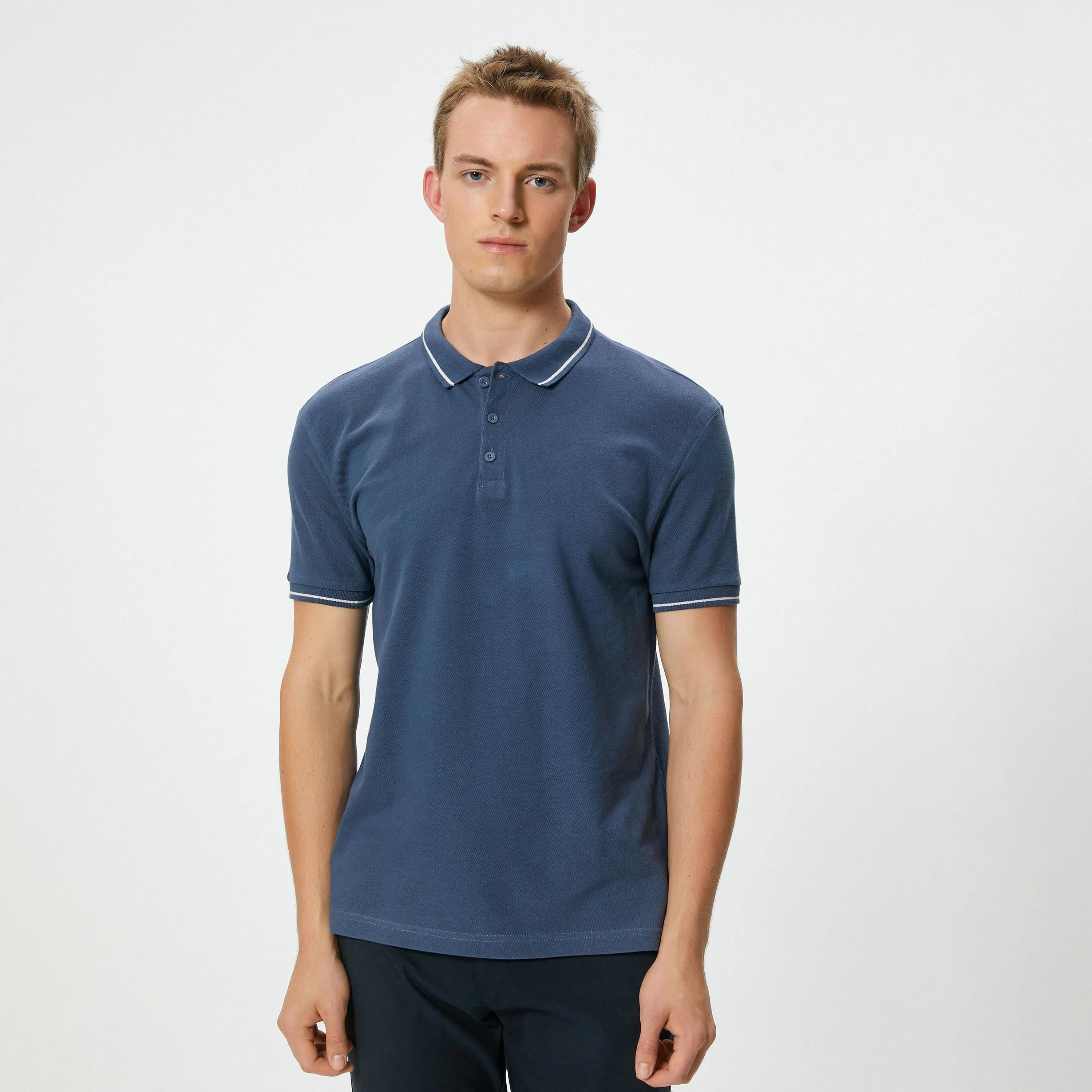 بولو تيشيرت رجالي بأكمام قصيرة وياقة سادة من كوتون.-men-clothing-tshirtsandpolos-polos-image-9