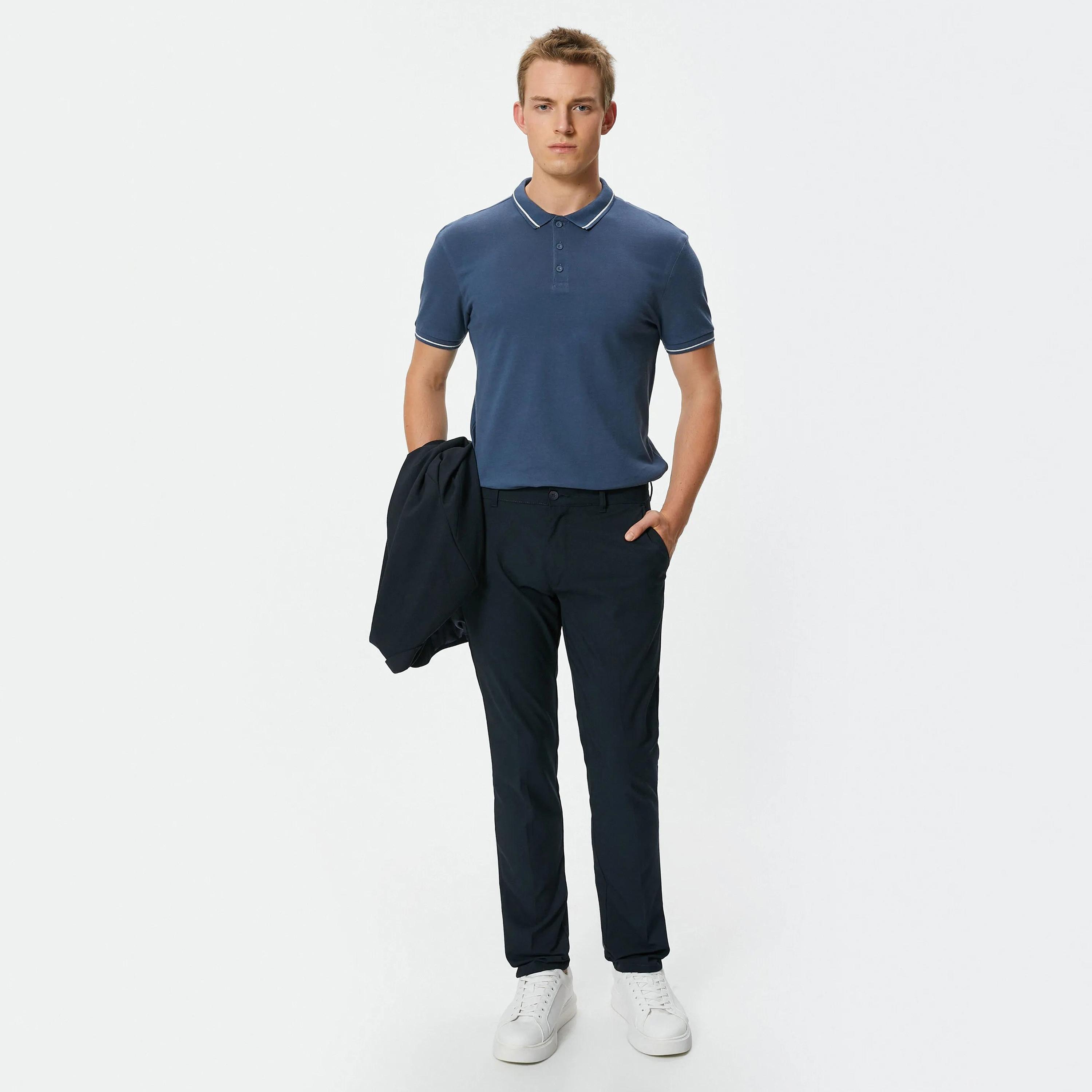 بولو تيشيرت رجالي بأكمام قصيرة وياقة سادة من كوتون.-men-clothing-tshirtsandpolos-polos-image-10