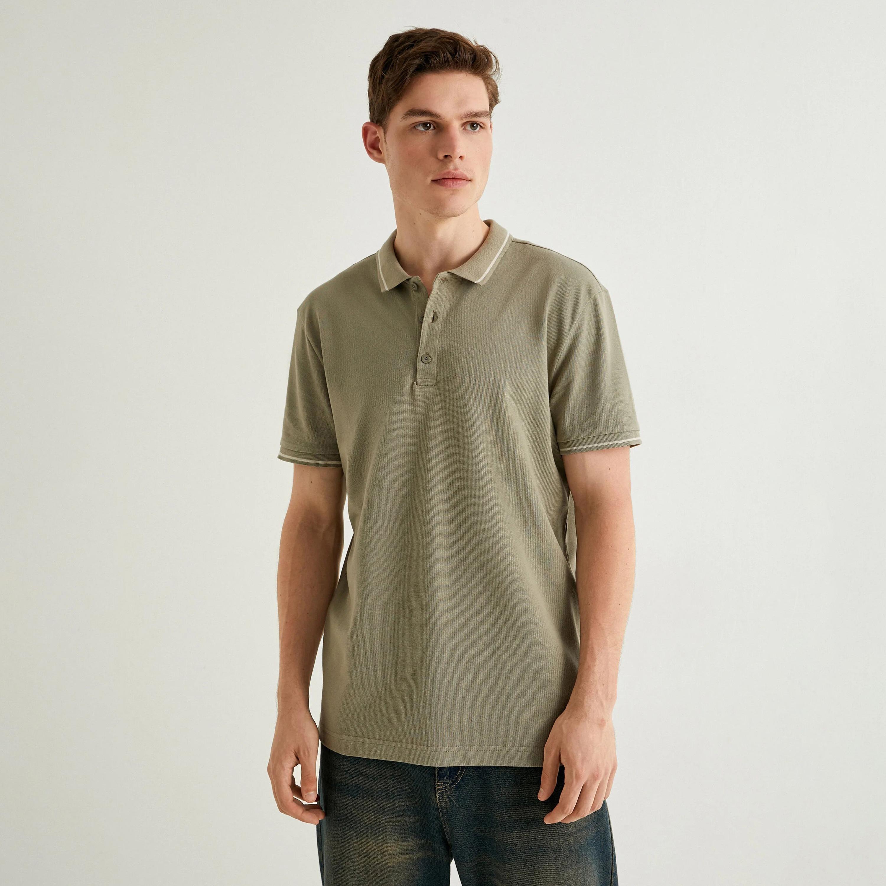 بولو تيشيرت رجالي بأكمام قصيرة وياقة سادة من كوتون.-men-clothing-tshirtsandpolos-polos-image-5