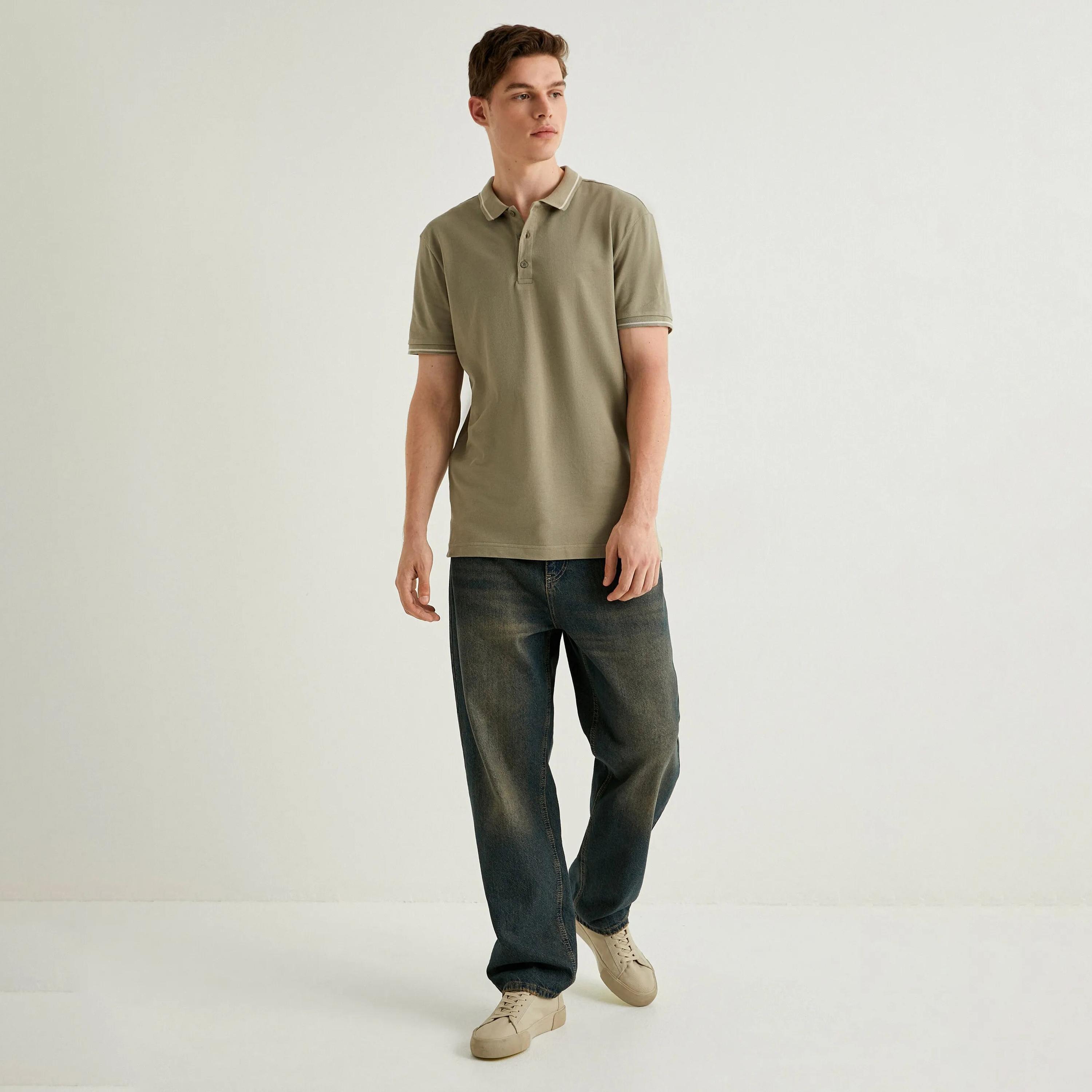 بولو تيشيرت رجالي بأكمام قصيرة وياقة سادة من كوتون.-men-clothing-tshirtsandpolos-polos-image-6