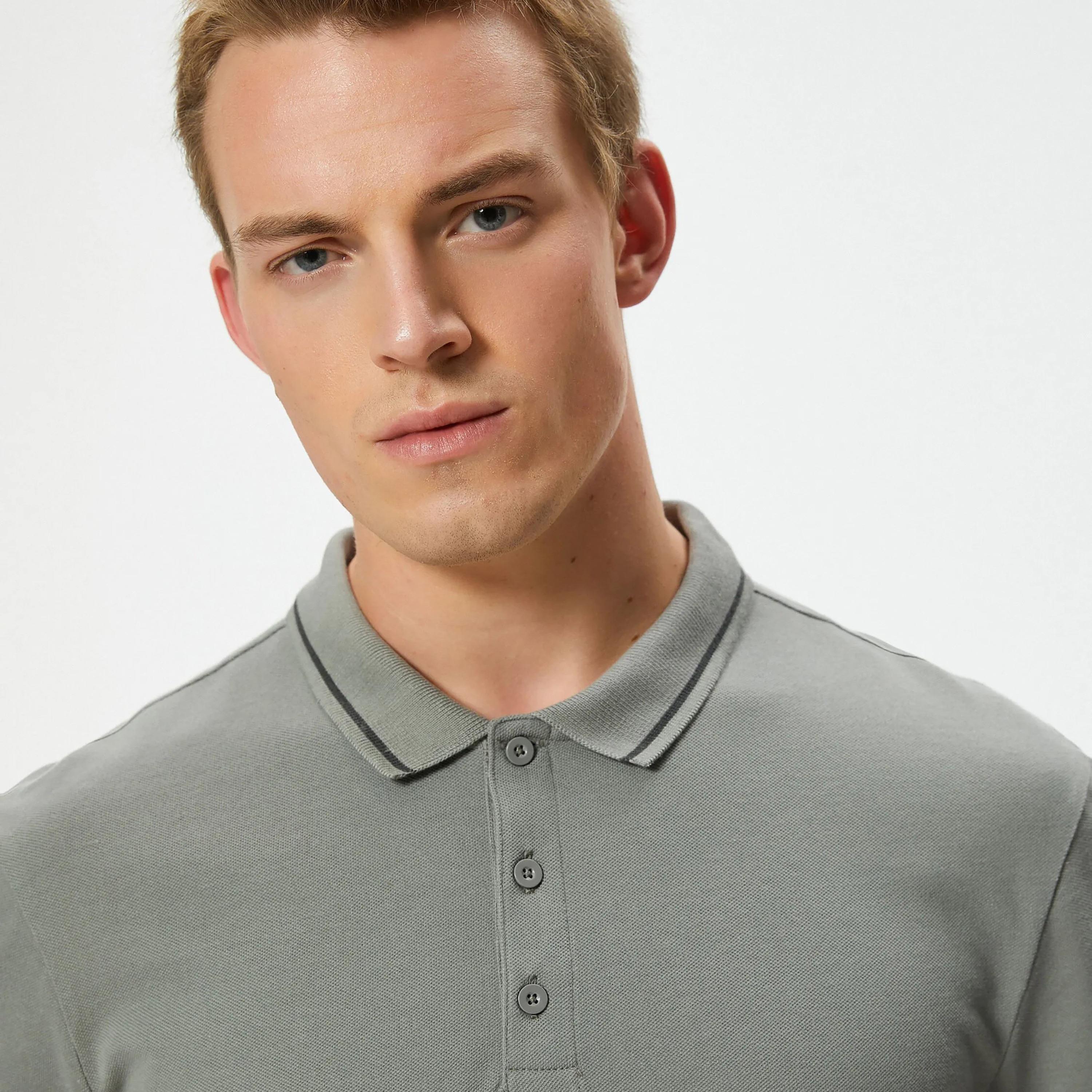 KOTON Plain Collared Short Sleeves Men's Polo T-Shirt-men-clothing-tshirtsandpolos-polos-image-3