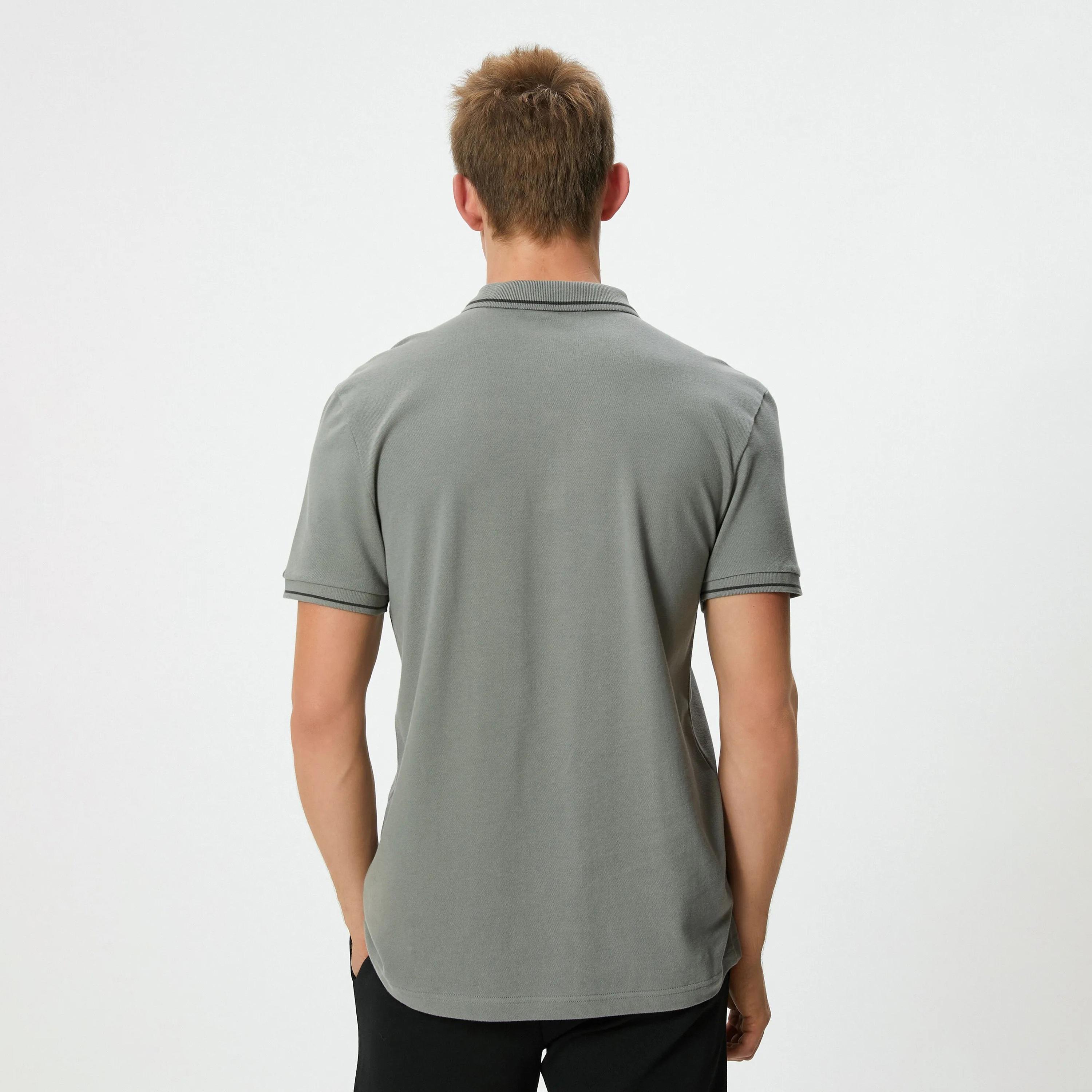 بولو تيشيرت رجالي بأكمام قصيرة وياقة سادة من كوتون.-men-clothing-tshirtsandpolos-polos-image-4