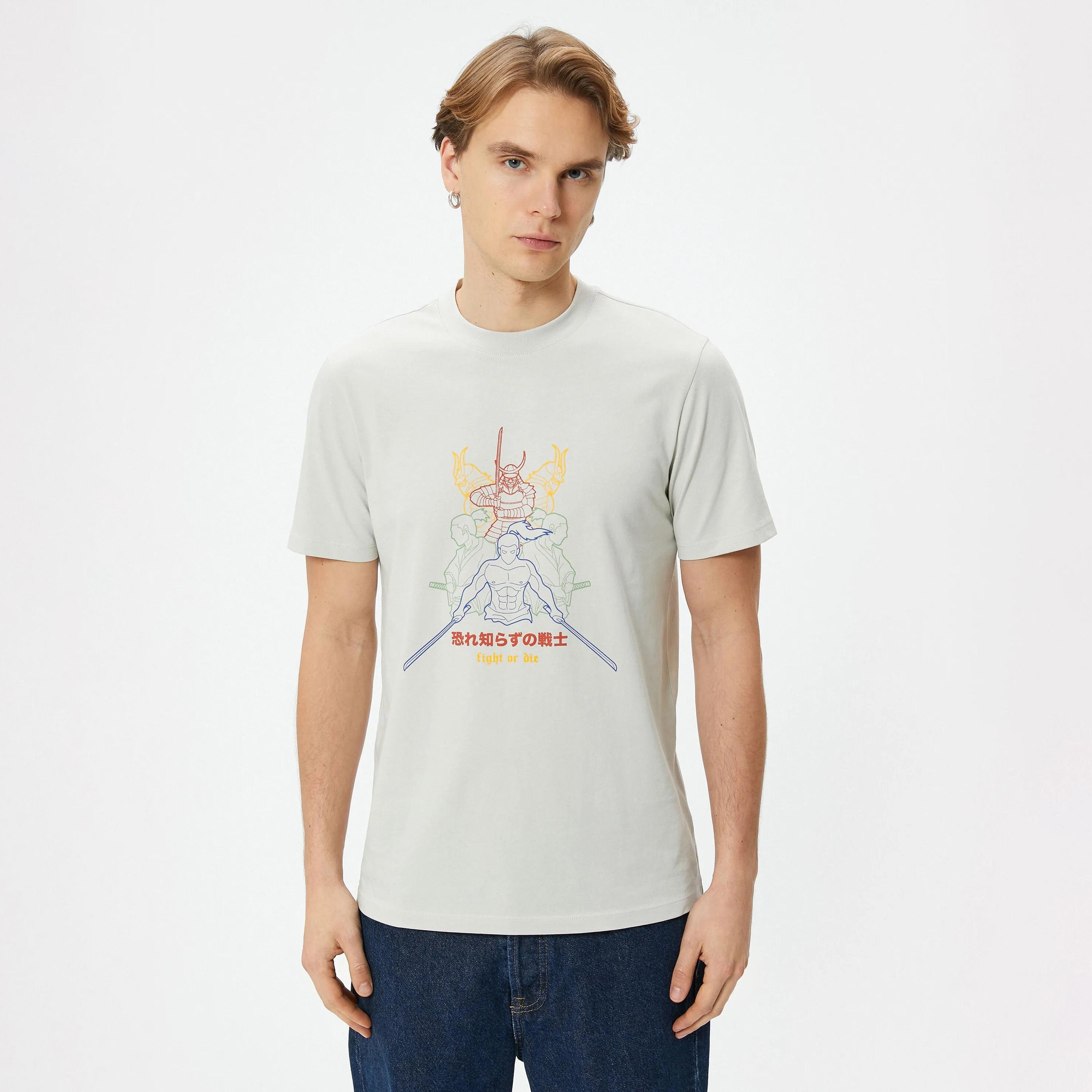 KOTON Graphic Crew Neck Short Sleeves Men's T-Shirt-men-clothing-tshirtsandpolos-tshirts-image-1