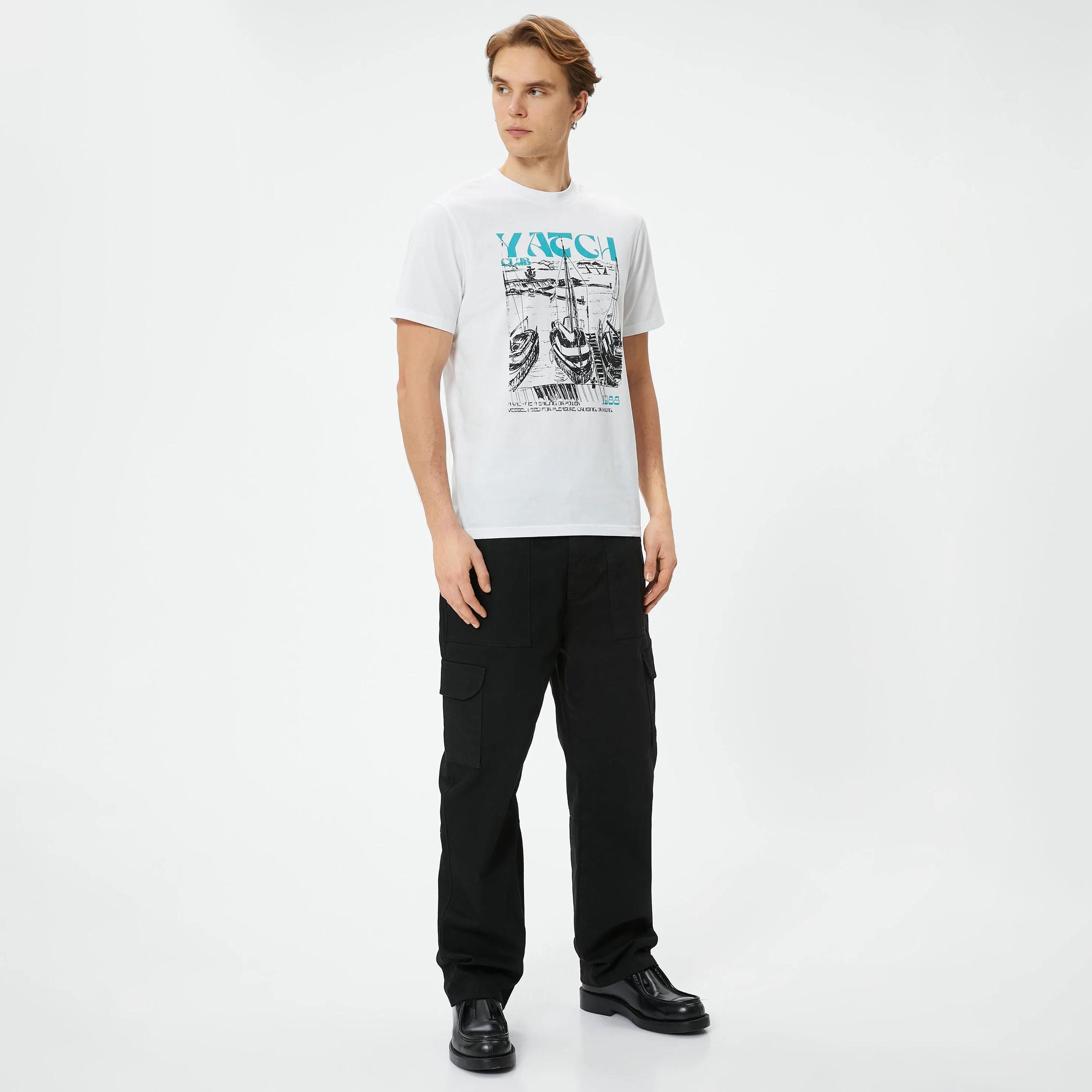 KOTON Graphic Crew Neck Short Sleeves Men's T-Shirt-men-clothing-tshirtsandpolos-tshirts-image-2