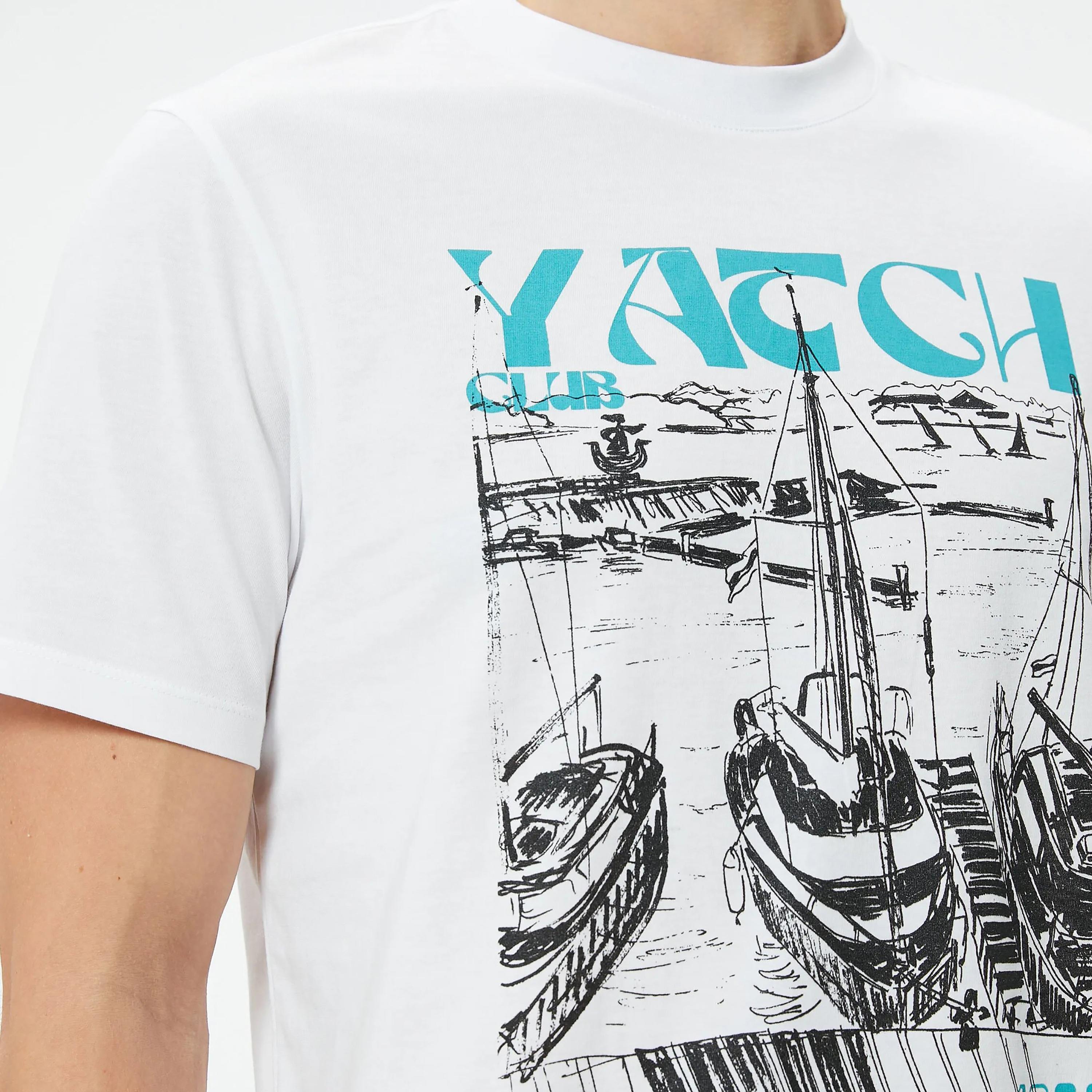 KOTON Graphic Crew Neck Short Sleeves Men's T-Shirt-men-clothing-tshirtsandpolos-tshirts-image-3