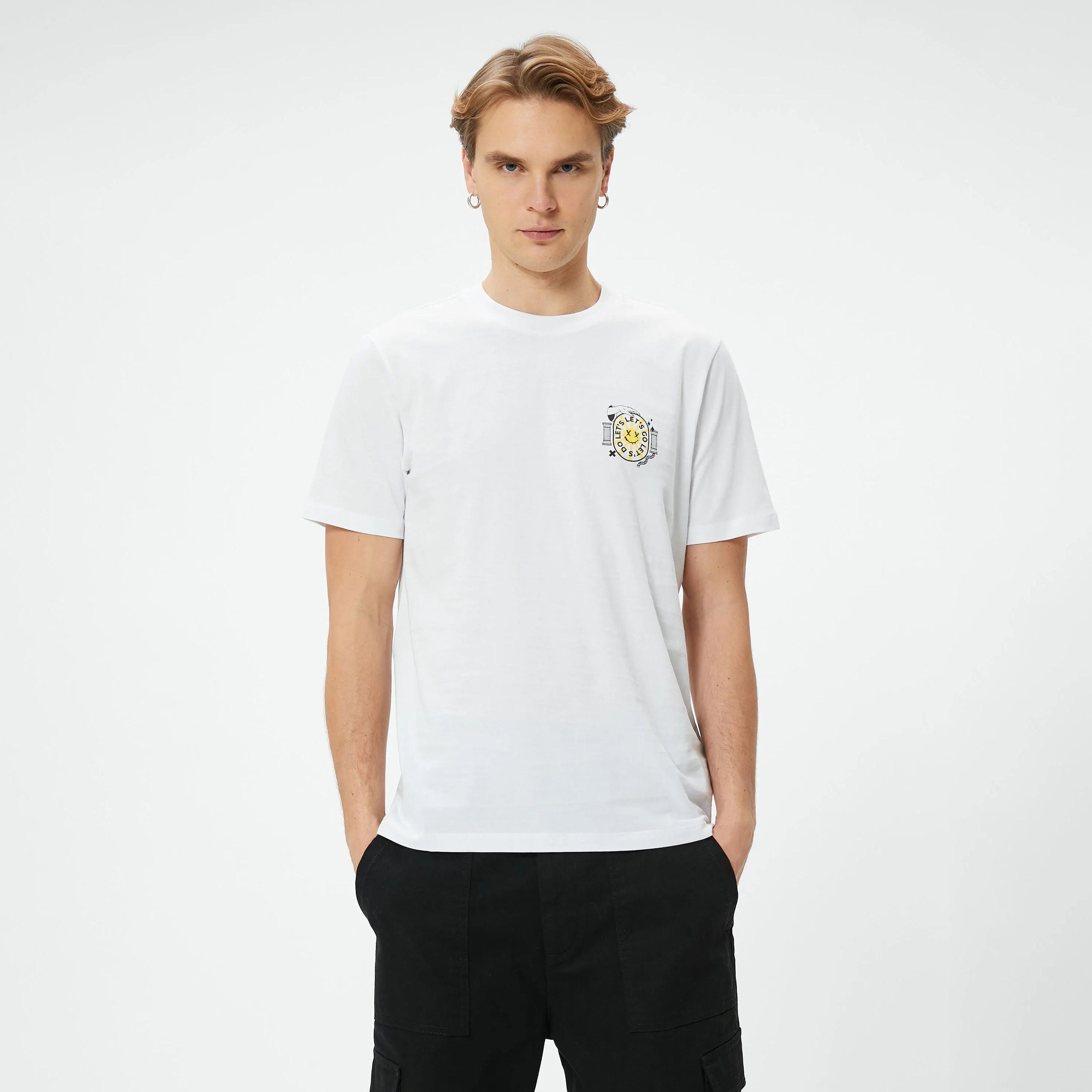 KOTON Plain Crew Neck Short Sleeves Men's T-Shirt-men-clothing-tshirtsandpolos-tshirts-image-1