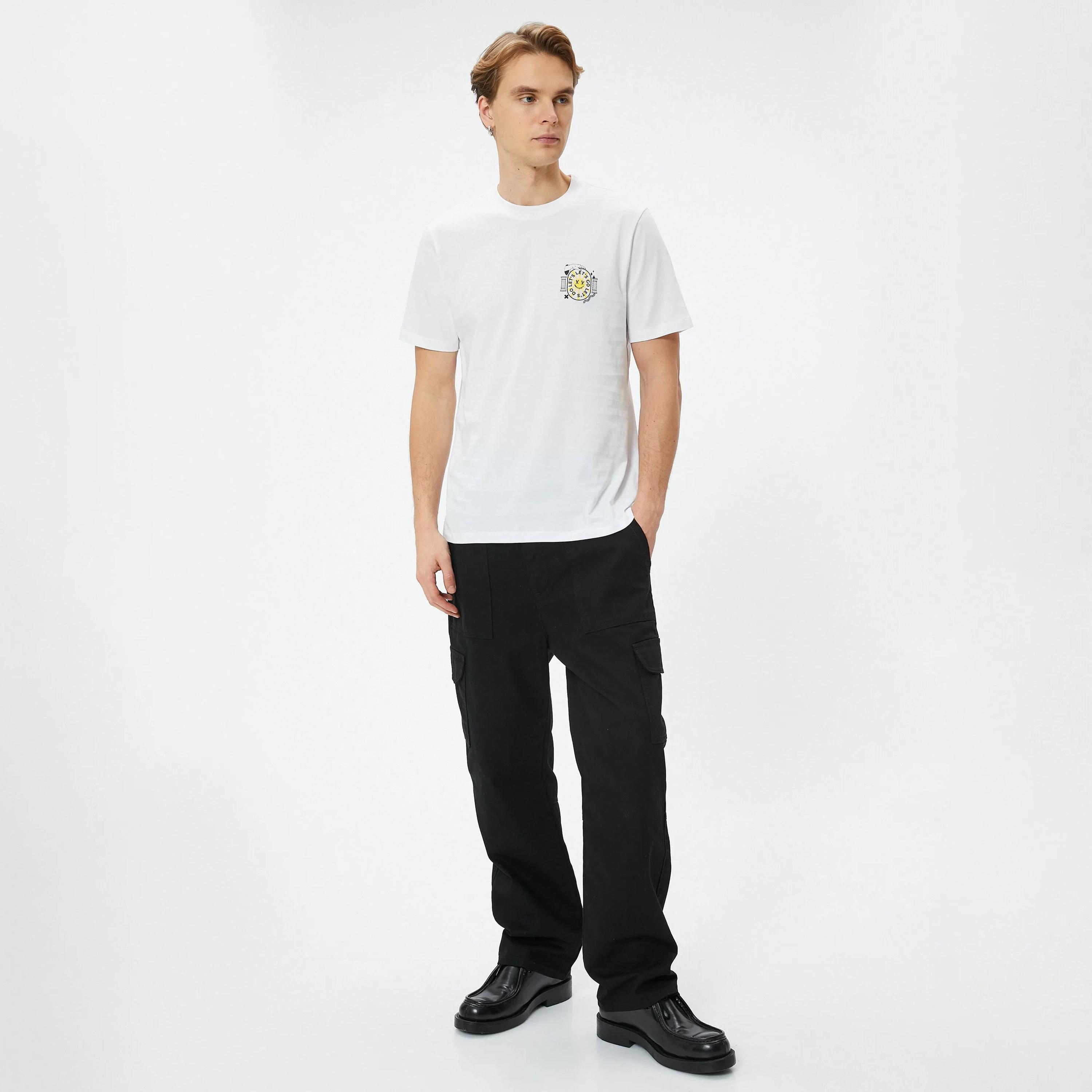 KOTON Plain Crew Neck Short Sleeves Men's T-Shirt-men-clothing-tshirtsandpolos-tshirts-image-2